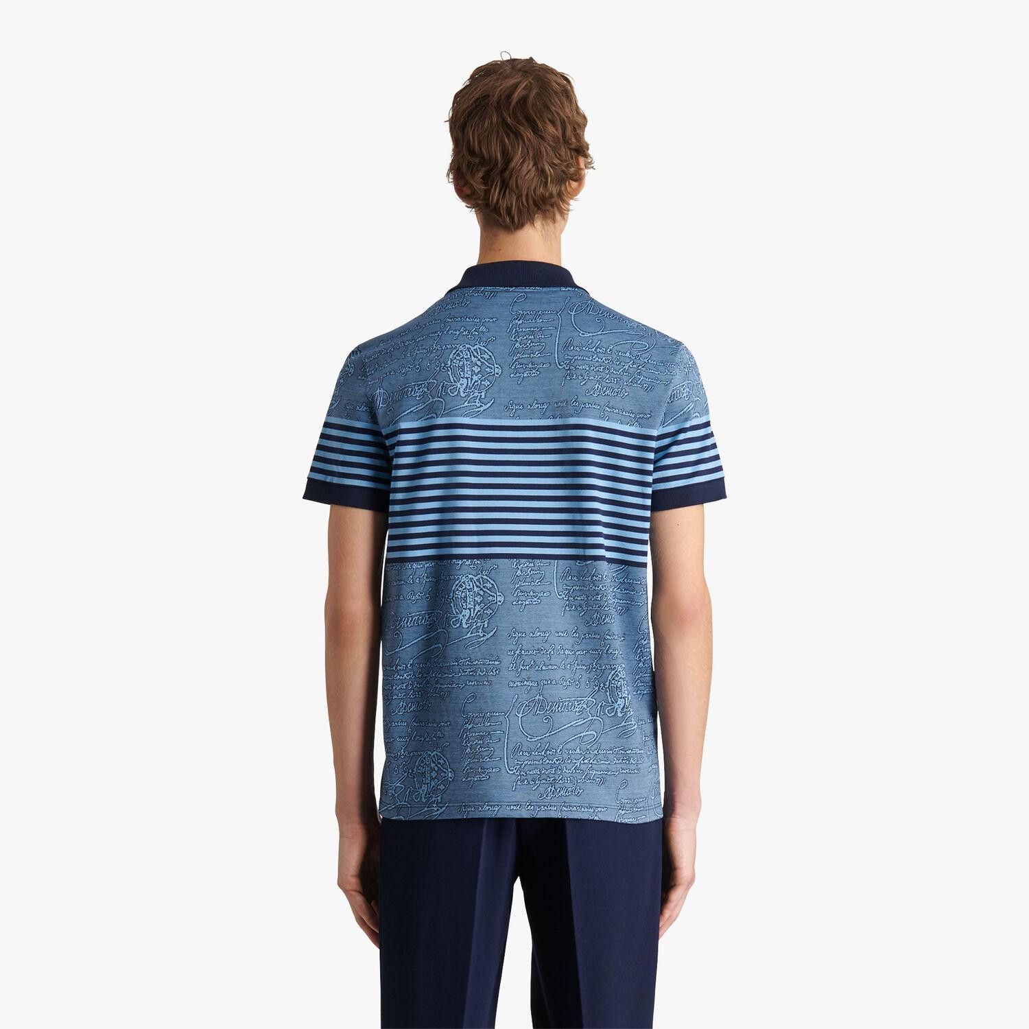 Berluti BERLUTI Striped Scritto blue majorelle cotton polo shirt M Size US M / EU 48-50 / 2 - 5 Thumbnail