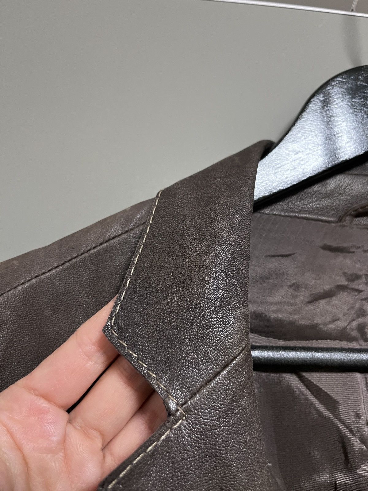 Mandelli Enrico Mandelli Dark Brown Leather Luxury Blazer Jacket Size US L / EU 52-54 / 3 - 5 Thumbnail