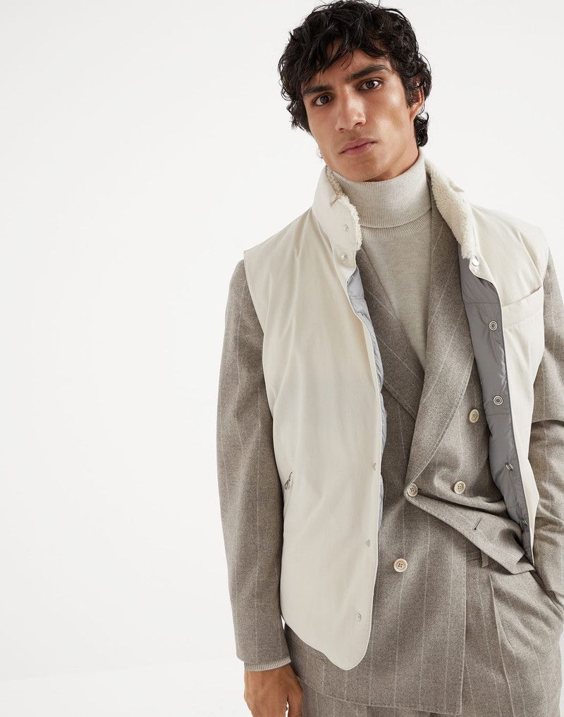 Brunello Cucinelli o1w1db10326 Padded Vest in White Size US M / EU 48-50 / 2 - 1 Thumbnail
