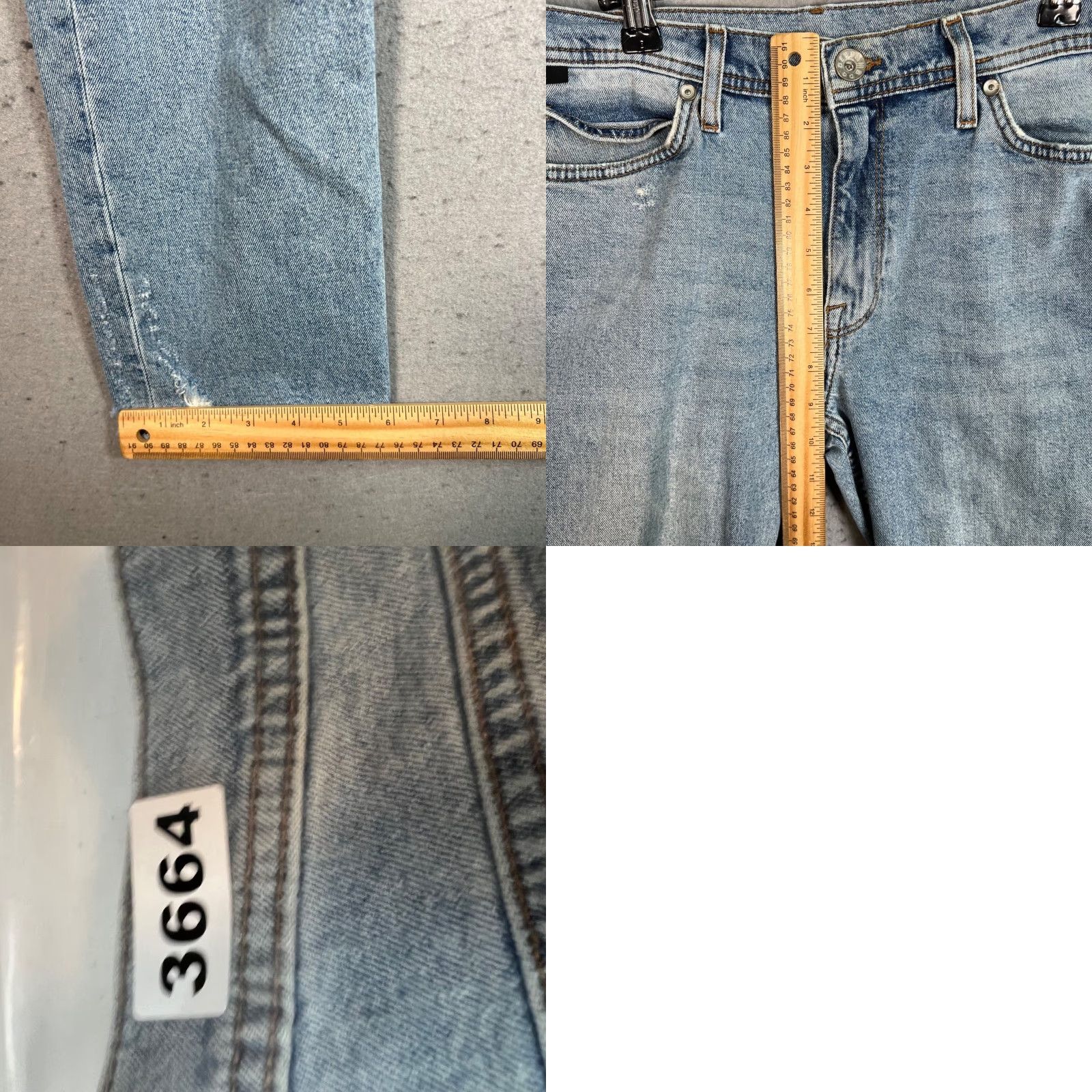 Bdg BDG Mens Jeans 32 x 30 Blue Distressed Light Wash Skinny Cotton Blend Denim Slim 5-Pocket Mens Regular Inseam 28 Vintage No Size US 32 / EU 48 - 8 Thumbnail