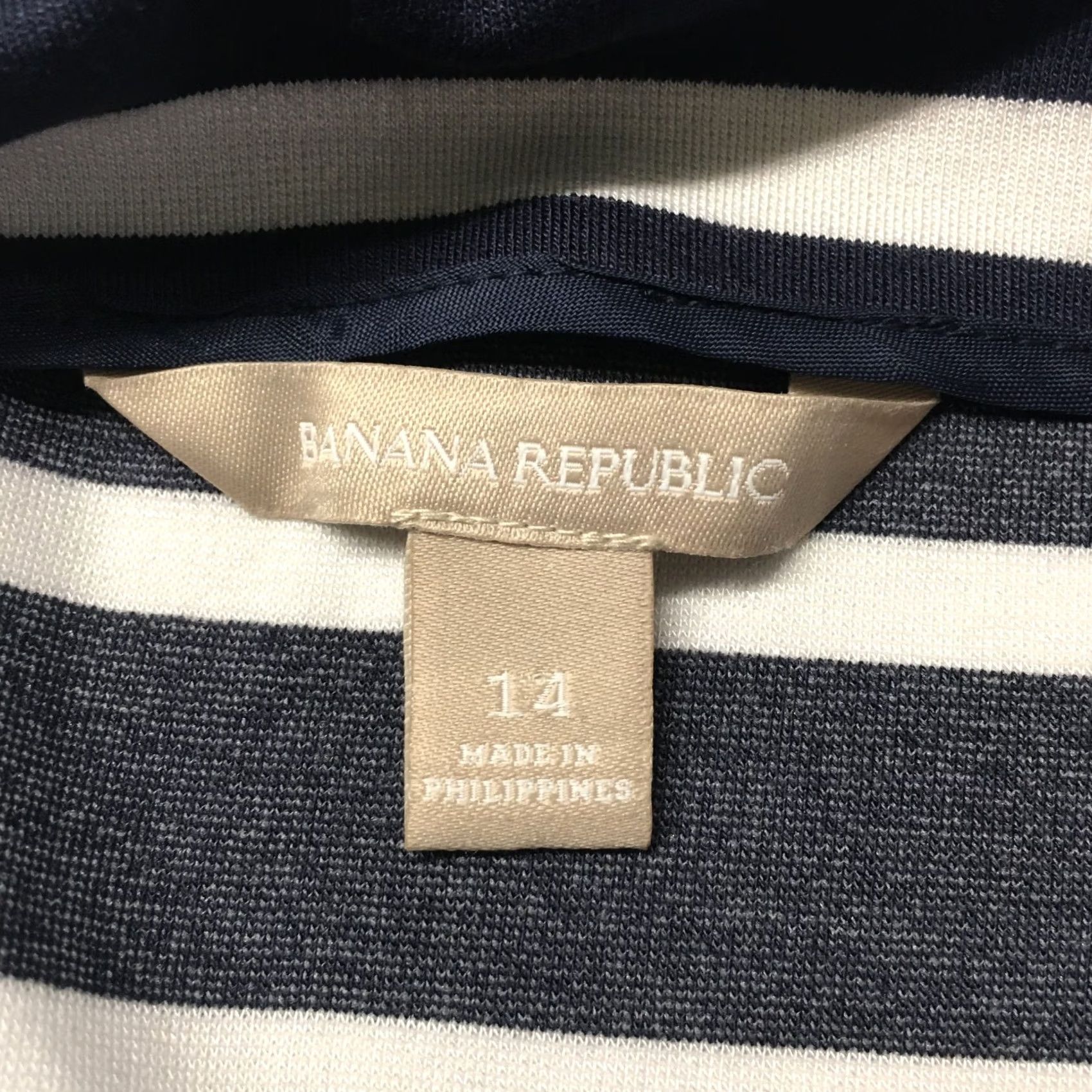 Banana Republic Banana Republic Bandage Mini Skirt Womens 14 Blue Stripes Zip Fly Size 36" / US 14 / IT 50 - 6 Thumbnail