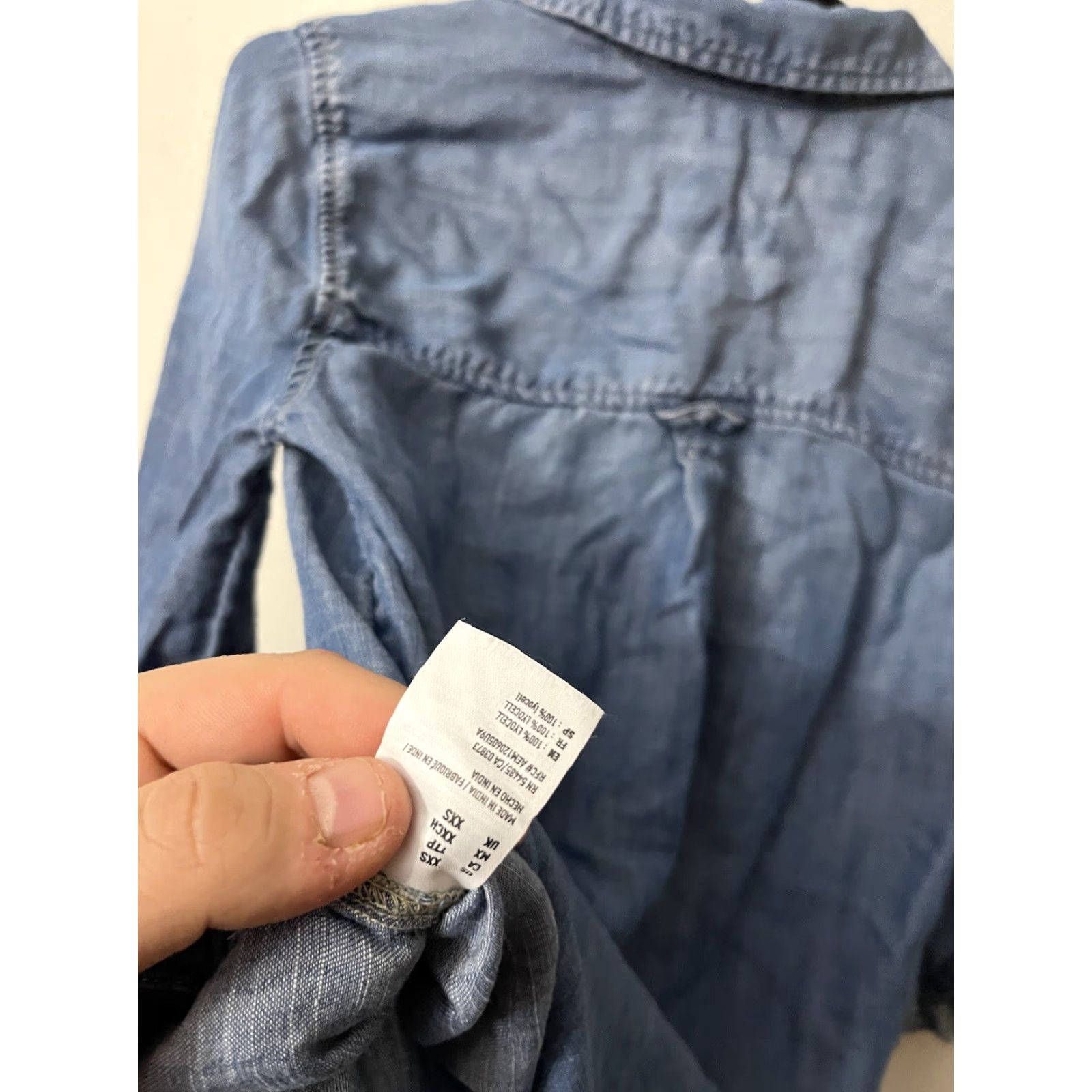 American Eagle Outfitters VINTAGE American Eagle Outfitters Women's Button-Up Shirt XS Blue Long Sleeve Casual Knit 90s Classic Size XXS / US 00 / IT 34 - 4 Thumbnail
