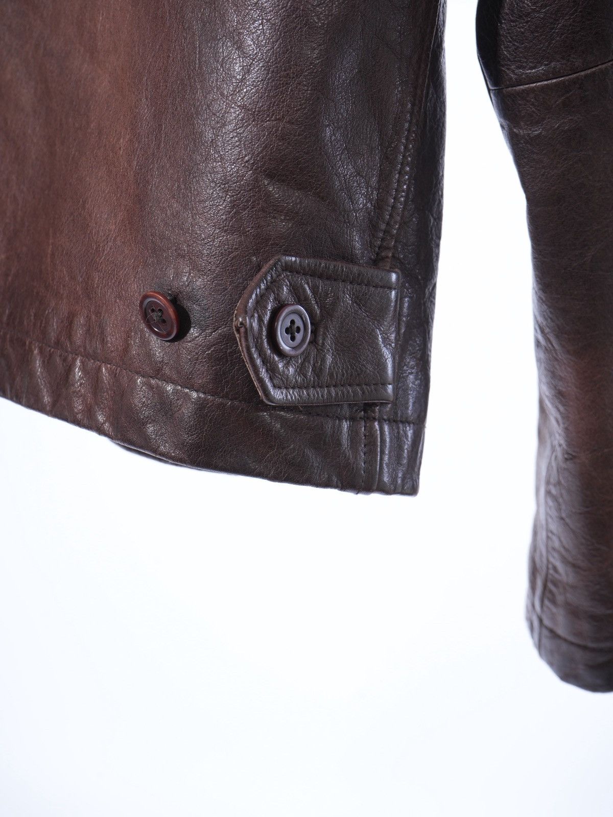 J.Crew J. Crew Vintage Dark Brown Leather Full Zip Mens Jacket Size US XL / EU 56 / 4 - 4 Thumbnail