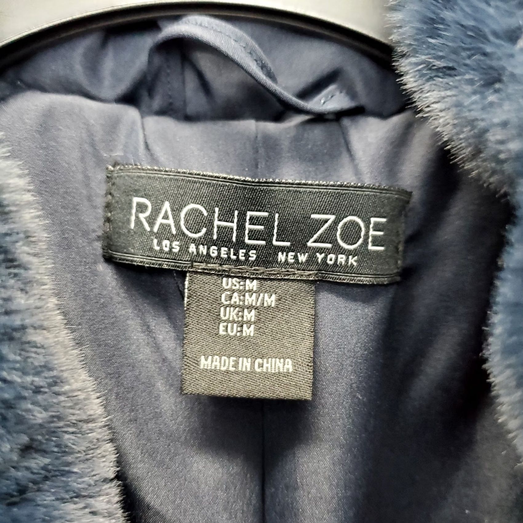Rachel Zoe Rachel Zoe Mens Jacket Navy Hooded Faux Fur Full Zip M Vintage: No? Size US M / EU 48-50 / 2 - 5 Thumbnail
