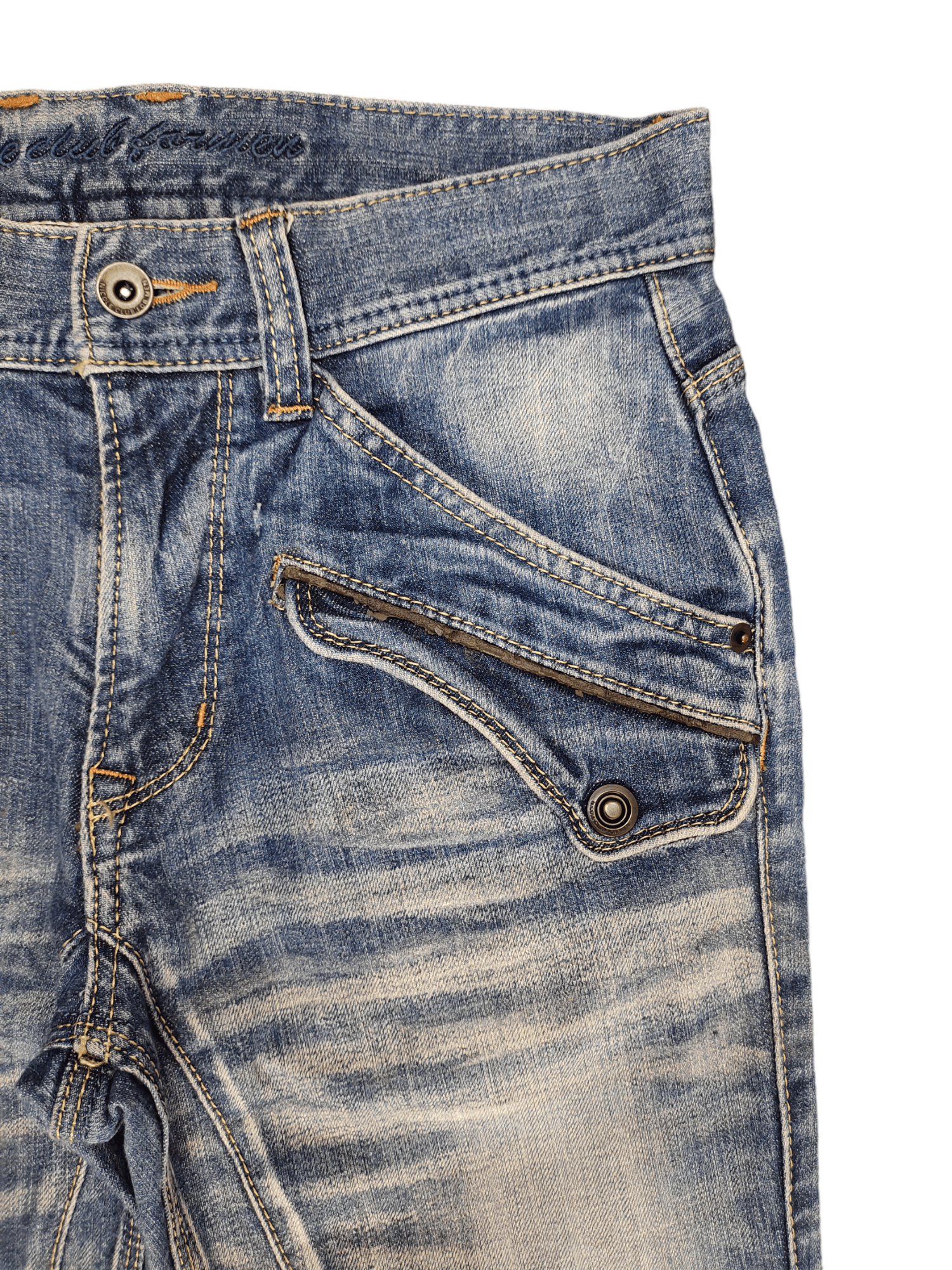 Nicole Club 2000s Nicole Club Spiral Cut Clawmark Faded Denim Jeans Size US 30 / EU 46 - 4 Thumbnail