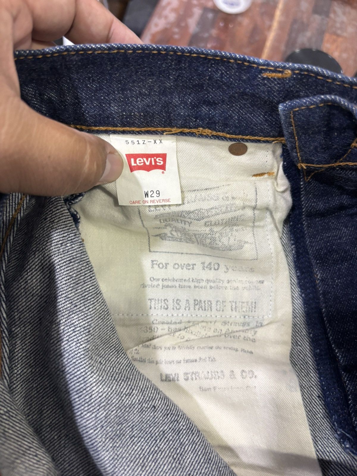 Levi's Vintage Levis 551Z Big E Selvedge Jeans Size US 29 - 7 Thumbnail