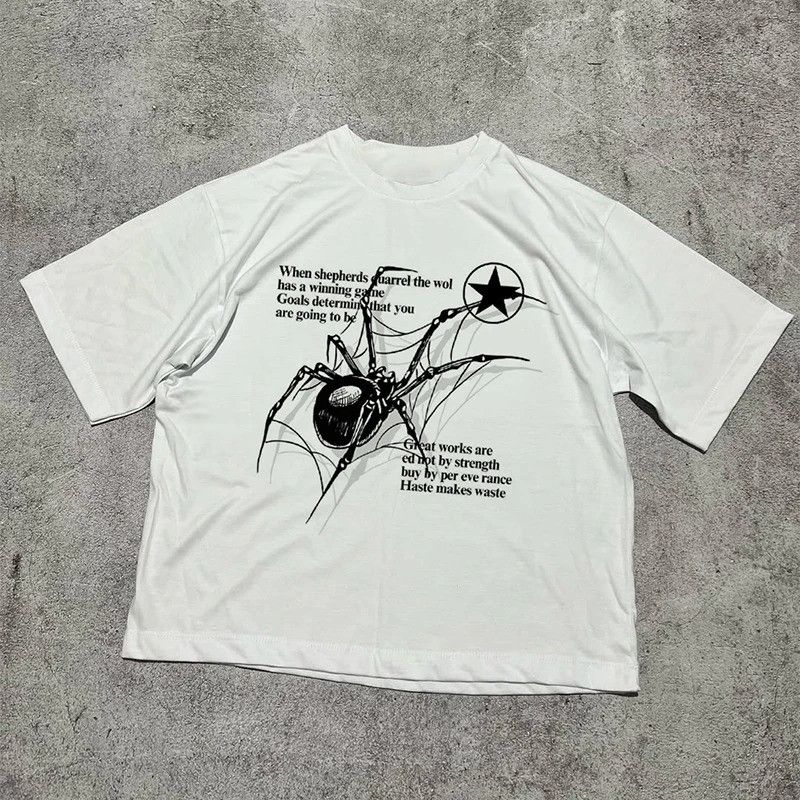 Other Aesthetic Y2k Cotton Spider T-Shirt Size US XL / EU 56 / 4 - 1 Thumbnail