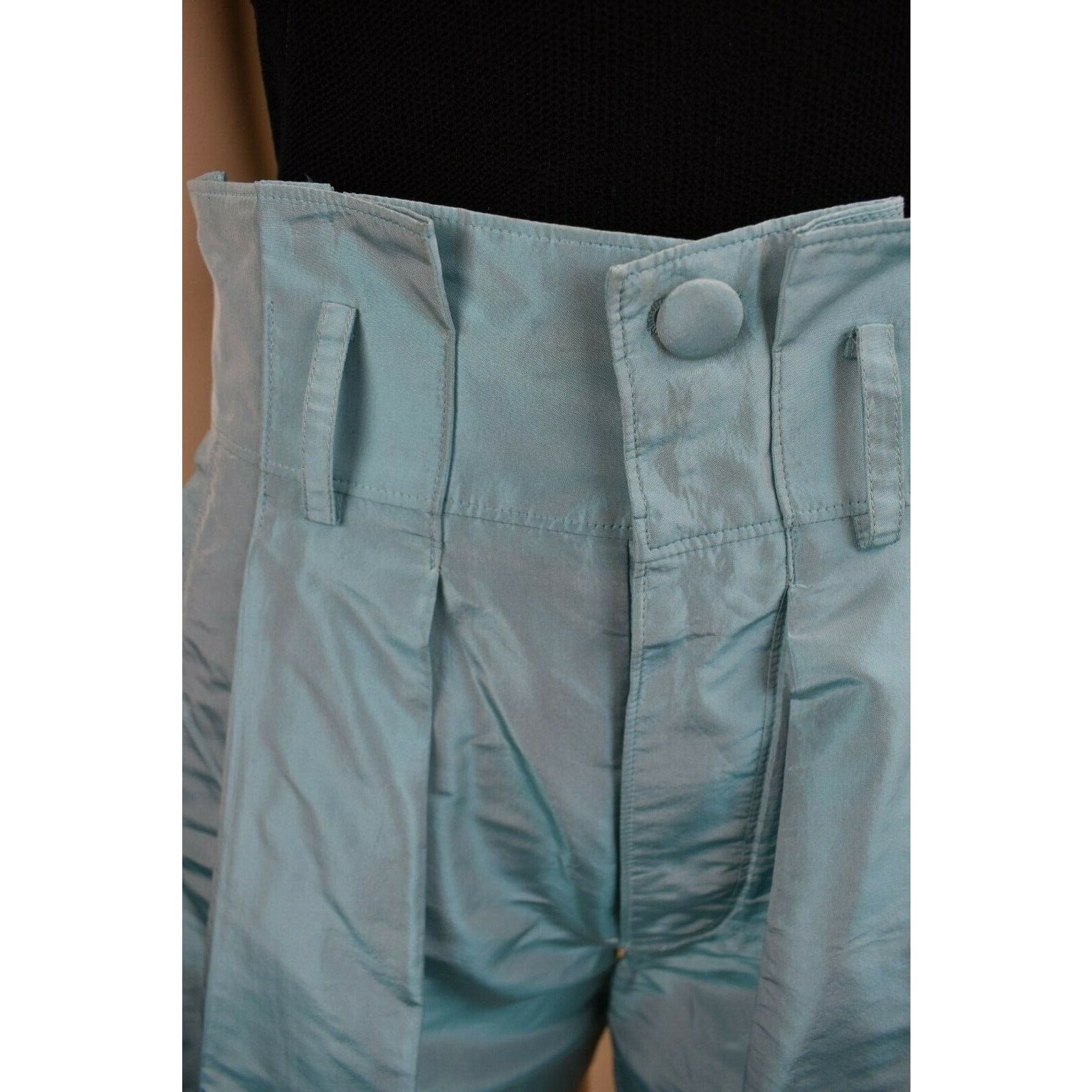 Balenciaga BALENCIAGA TURQUOISE SILK BERMUDA SHORTS SKIRT 36 $895 ITALY Size 36" / US 14 / IT 50 - 8 Thumbnail