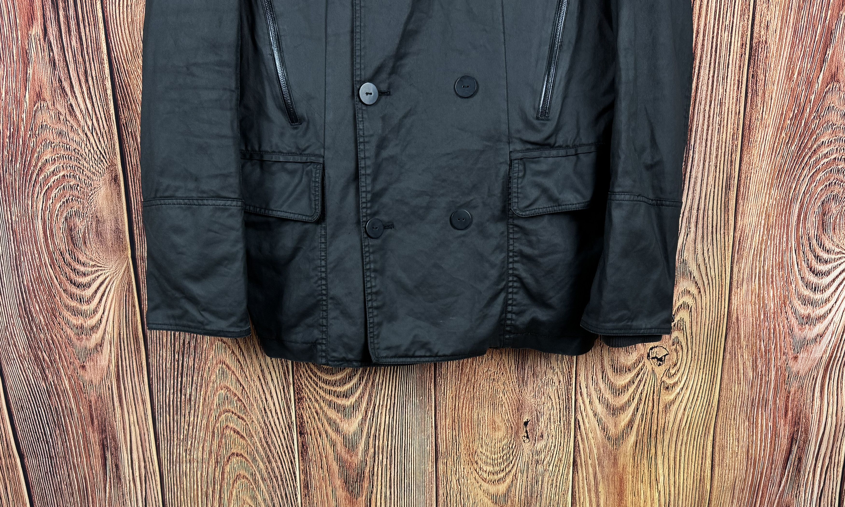 Chevignon CHEVIGNON Unlimited Double Breasted Black Coat Jacket Size US XXL / EU 58 / 5 - 3 Thumbnail