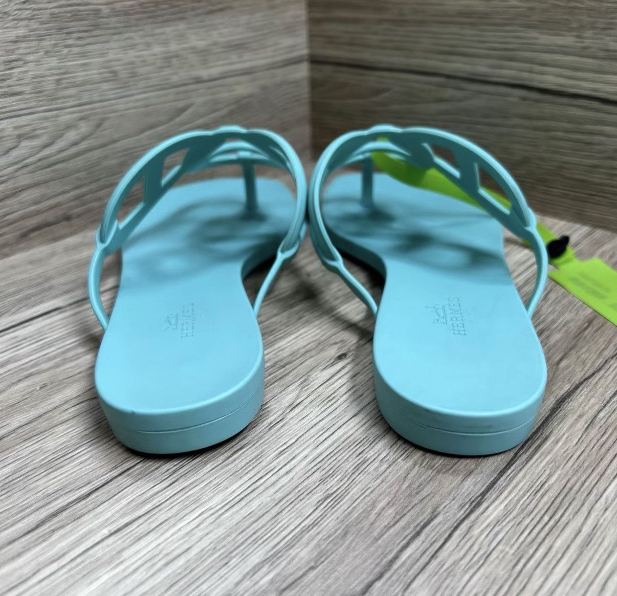 Hermes Hermès Egerie green pig nose slides J41 Size US 7 / IT 37 - 4 Thumbnail
