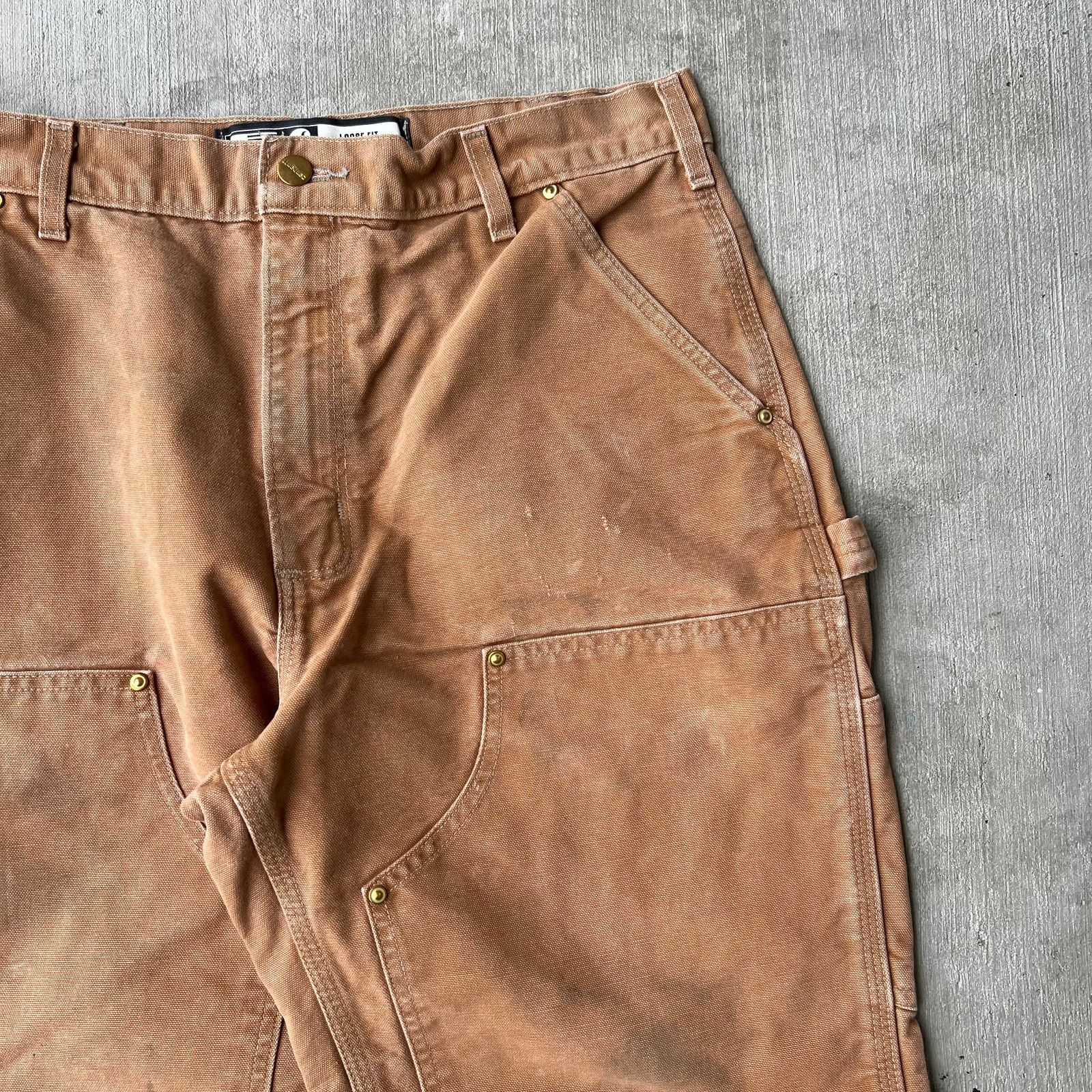 Carhartt × Vintage Carhartt brown double knee work wear carpenter pants Size US 31 - 4 Thumbnail