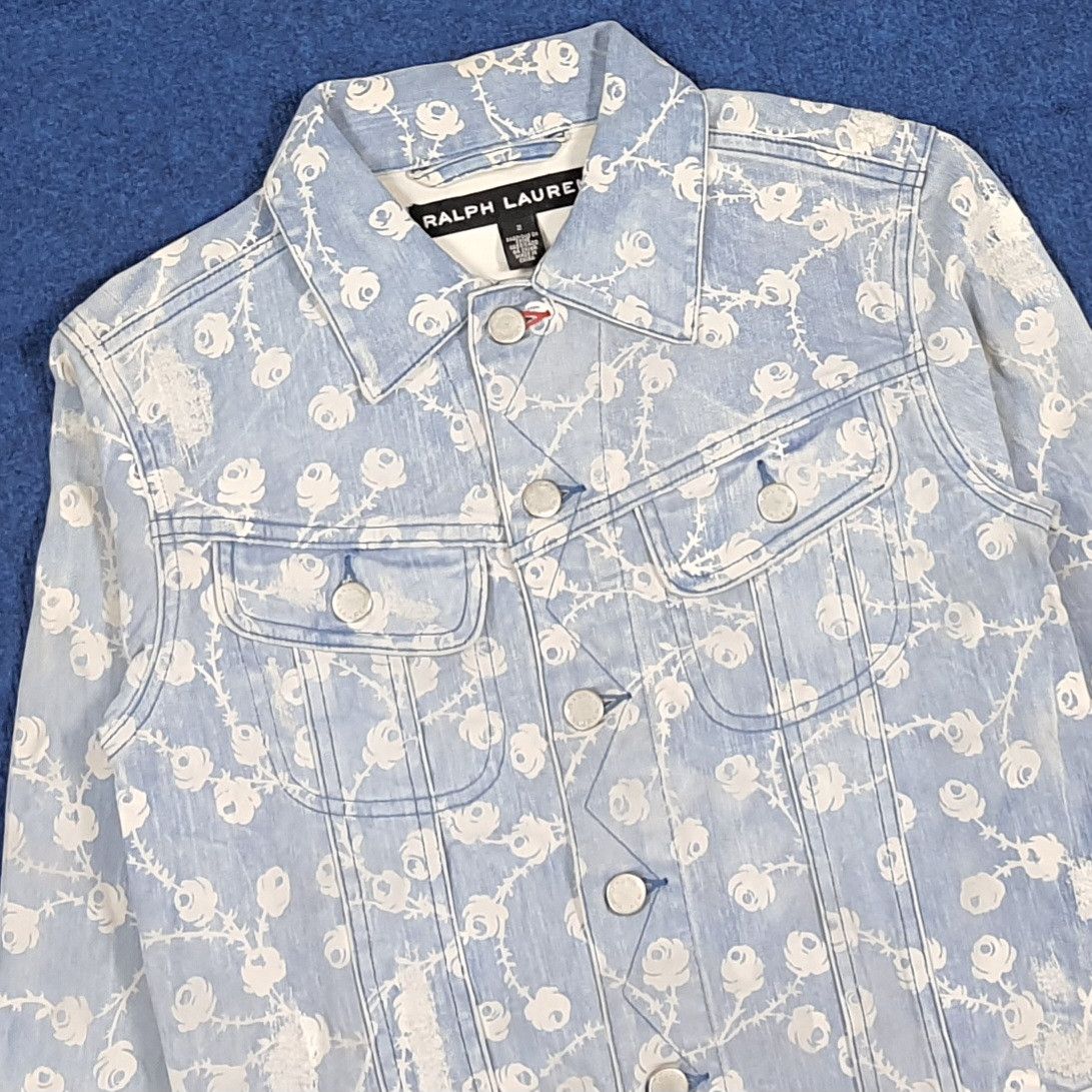 Ralph Lauren Vintage Ralph Lauren Floral Rose Print Denim Jacket C303N14 Size XS / US 0-2 / IT 36-38 - 2 Thumbnail