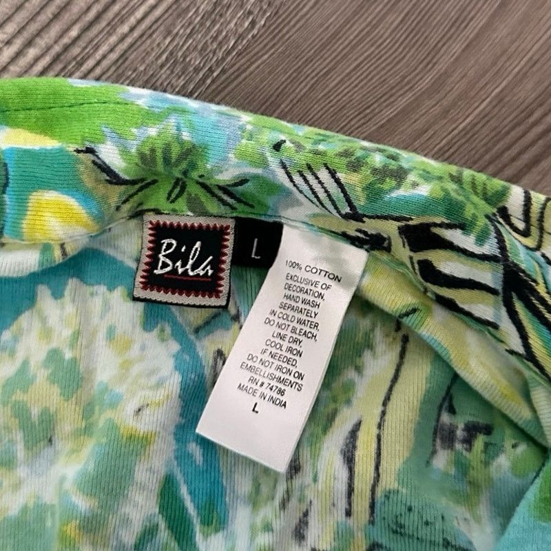 Other bila green floral polo print shirt Size L / US 10 / IT 46 - 3 Thumbnail