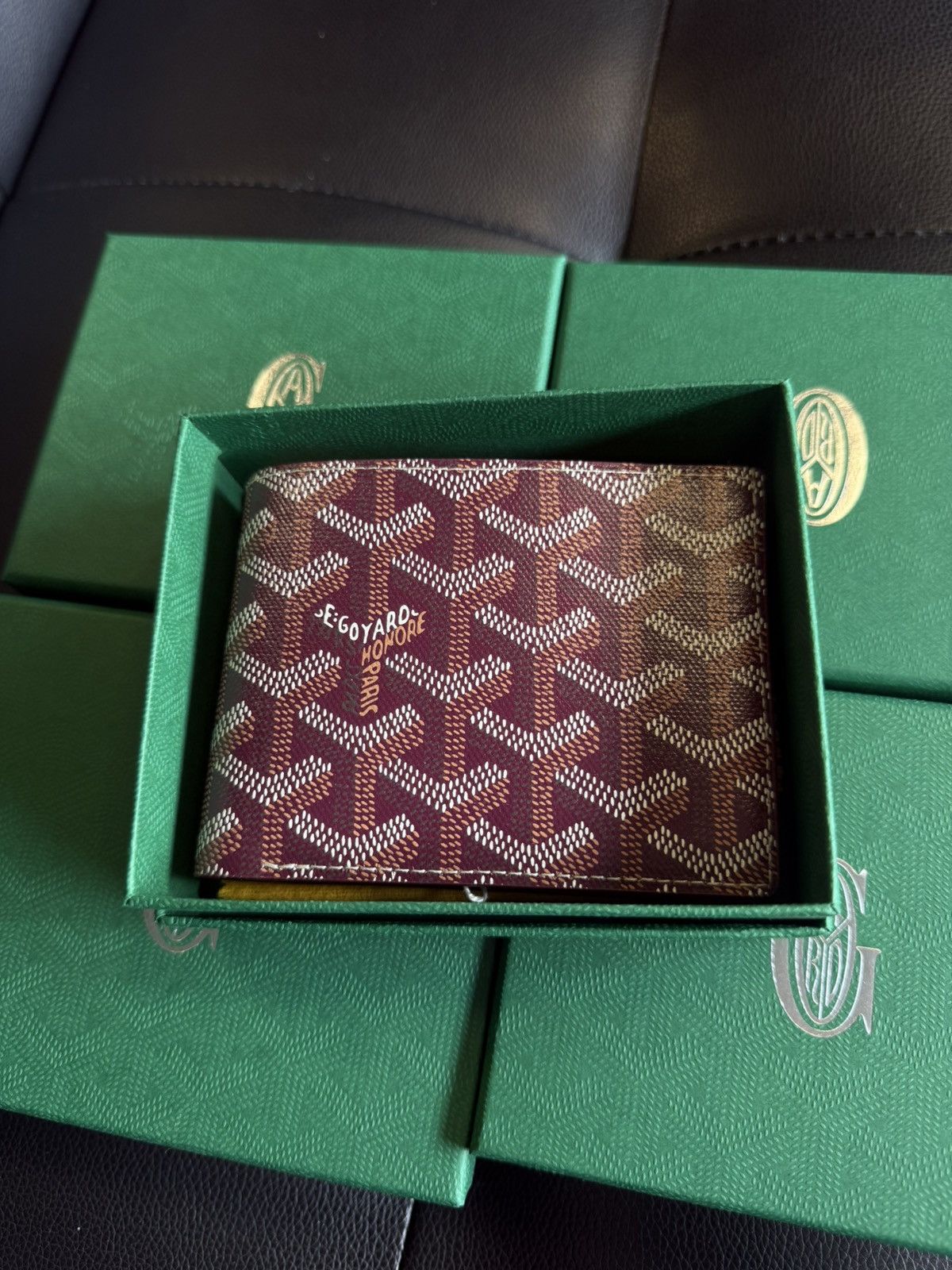 Goyard GOYARD Burgundy BI Fold Wallet NEW W BOX Authentic Size ONE SIZE - 1 Thumbnail