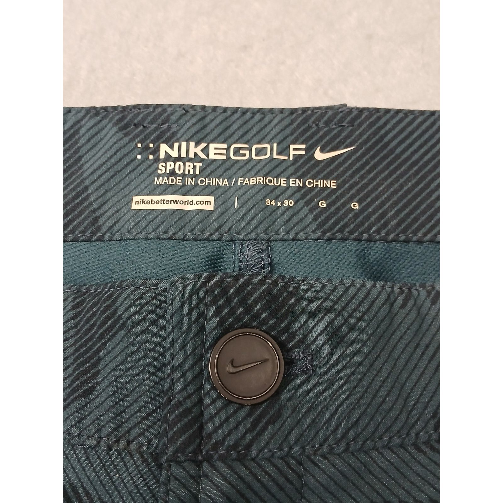 Nike Nike (34x30) Men's Straight Green Camo Dri-Fit Golf Trousers Size US 34 / EU 50 - 7 Thumbnail