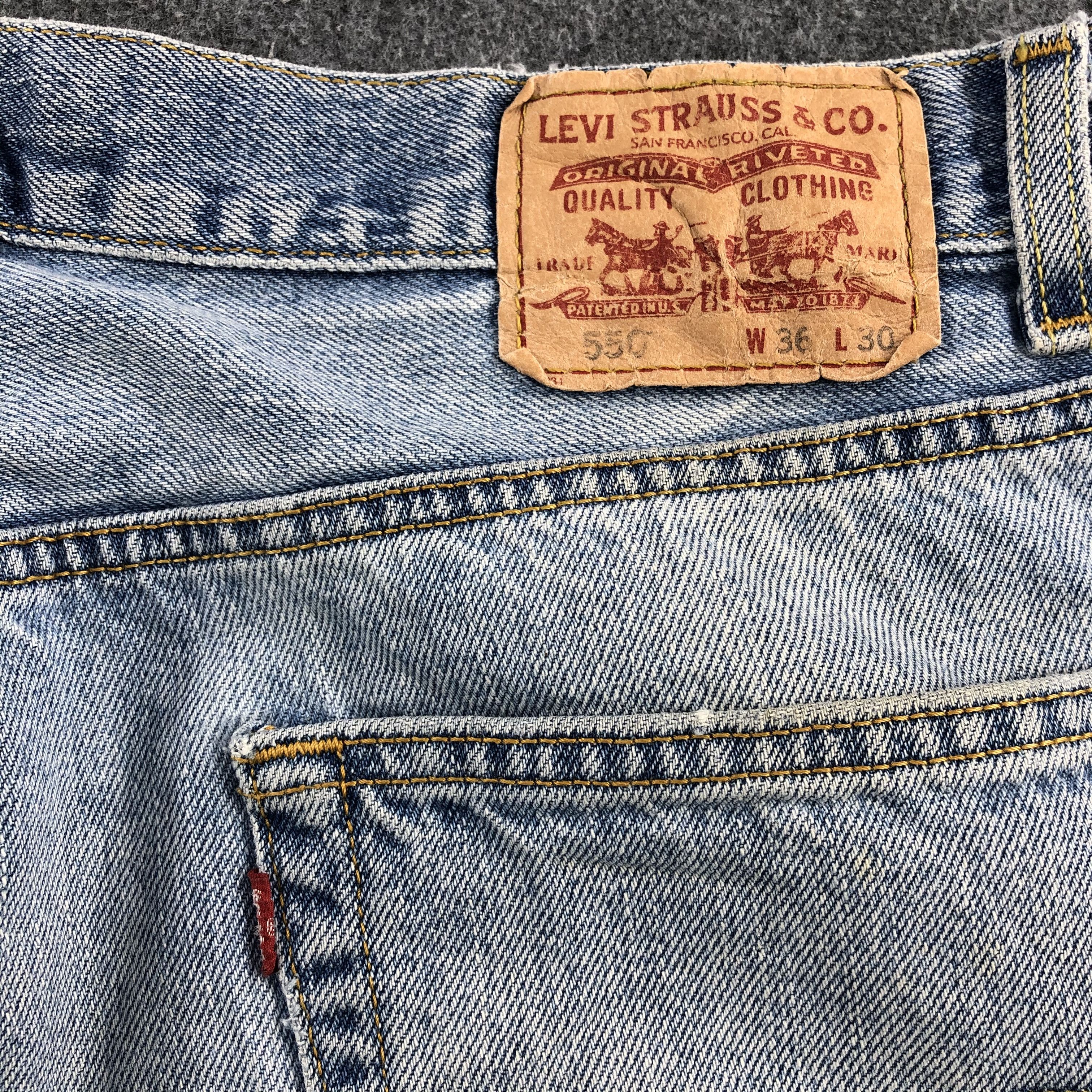 Levi's Vintage Levis 550 Jeans Light Washed Denim KJ472 Size US 36 / EU 52 - 5 Thumbnail