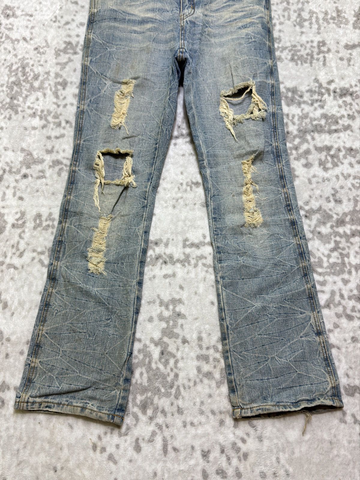 Japanese Brand The M2368 Jeans Streetwear Distressed Flare Unisex Denim Size US 31 - 8 Thumbnail