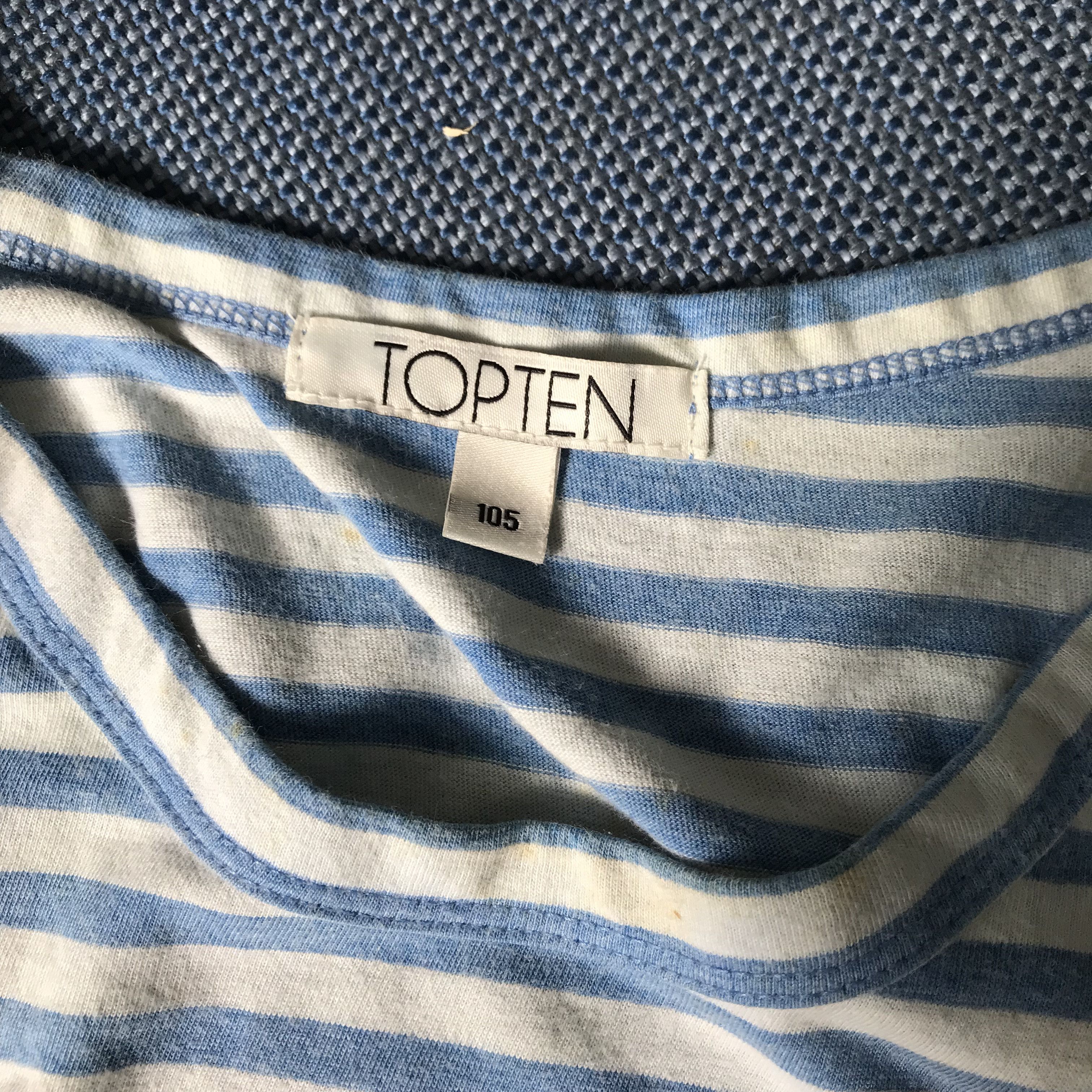 Vintage topten stripe salur blue tee tshirt Size M 75 x 53 cm Size US S / EU 44-46 / 1 - 3 Thumbnail