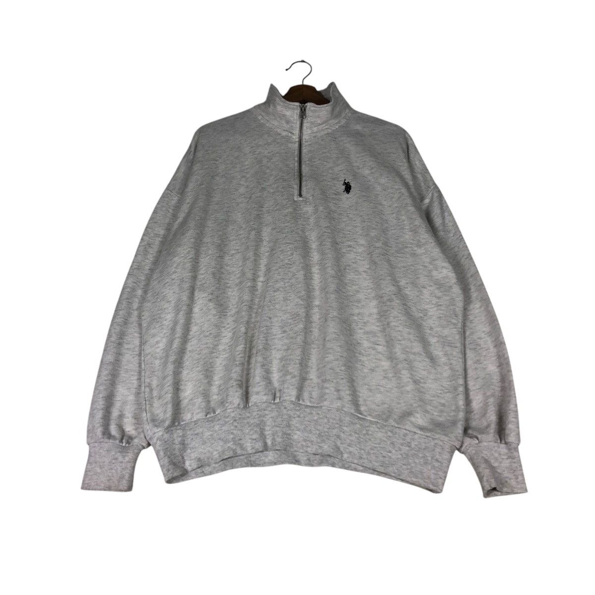Japanese Brand U.S. Polo Assn. Minimal Quarter Zip – Grey Sportwear Basic Size US M / EU 48-50 / 2 - 3 Thumbnail
