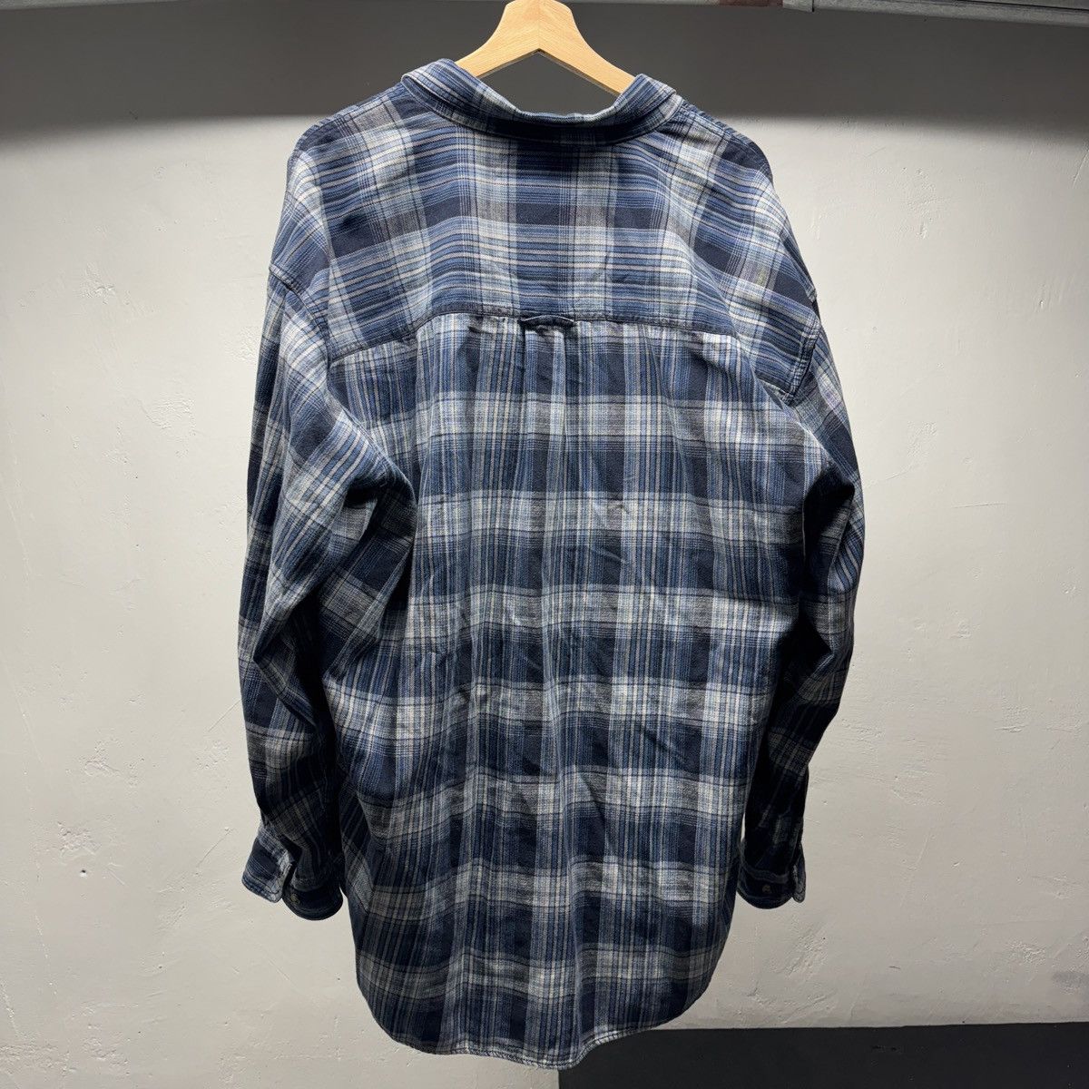 Vintage Faded Blue Plaid Flannel Shirt ERD Grunge Skater Size US XL / EU 56 / 4 - 2 Thumbnail