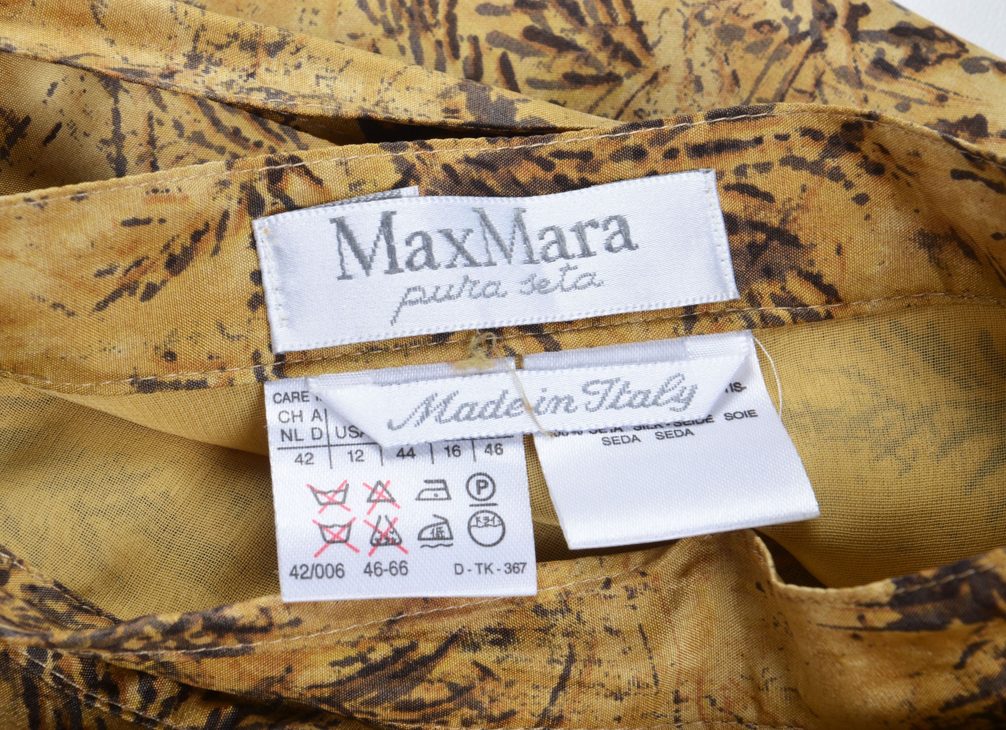 Max Mara Vintage Max Mara Wrap Midi Sarong Style Printed Silk Skirt Size 28" / US 6 / IT 42 - 8 Thumbnail