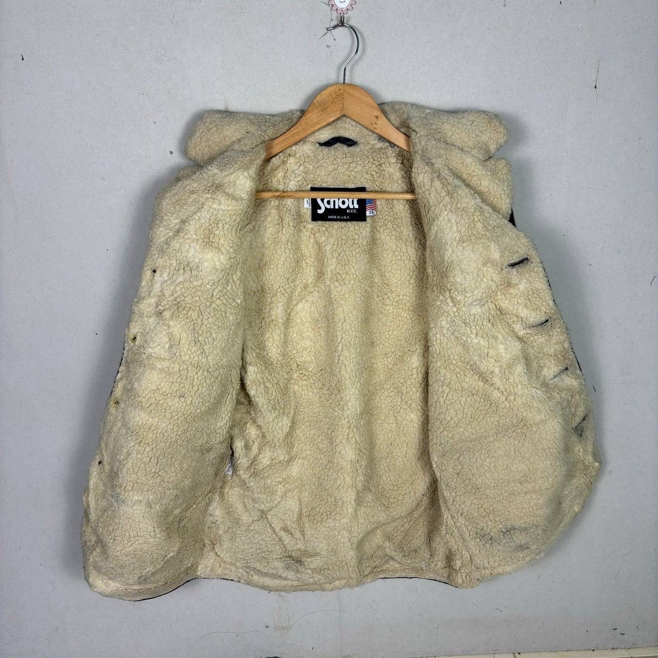 Schott Vintage 80s Schott USA Wool Fur Jacket Size US M / EU 48-50 / 2 - 3 Thumbnail