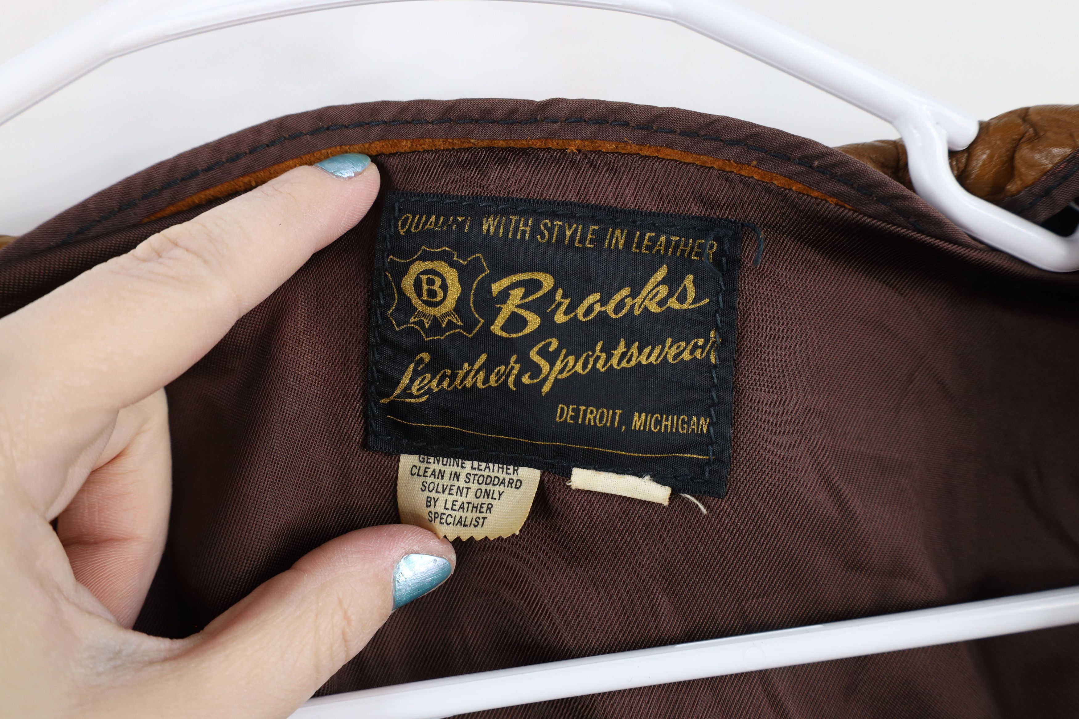 Vintage Vintage 50s Brooks Leather Cafe Racer Bomber Jacket USA Size US L / EU 52-54 / 3 - 11 Thumbnail