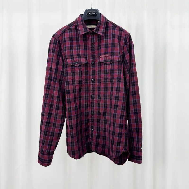 Burberry Burberry Spring Purple Cotton Logo Plaid Shirt Size S / US 4 / IT 40 - 1 Thumbnail