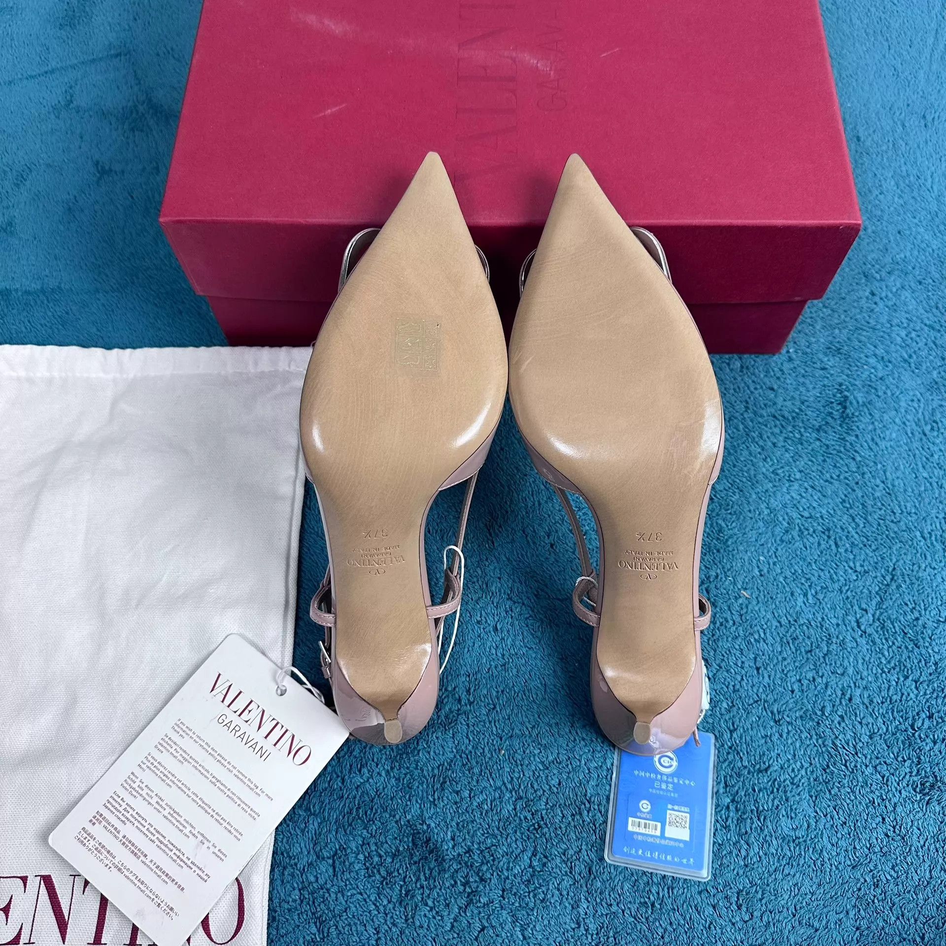 Valentino Valentino patent leather lace-up heels cinnamon pink 37.5 Size US 7 / IT 37 - 5 Thumbnail
