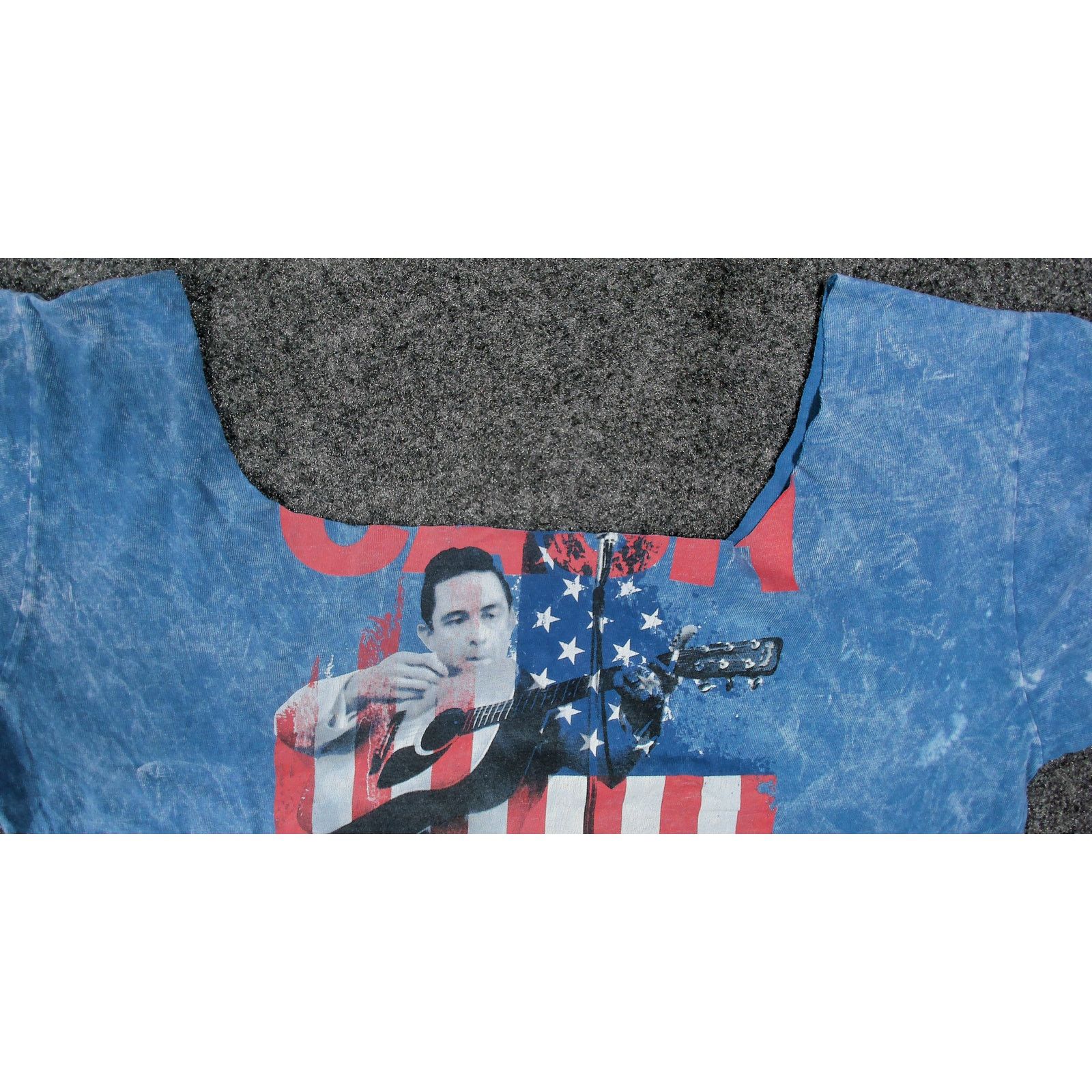Other Custom / Vintage Style - Johnny Cash Acid Wash Boxy Crop Tee Size L / US 10 / IT 46 - 5 Thumbnail