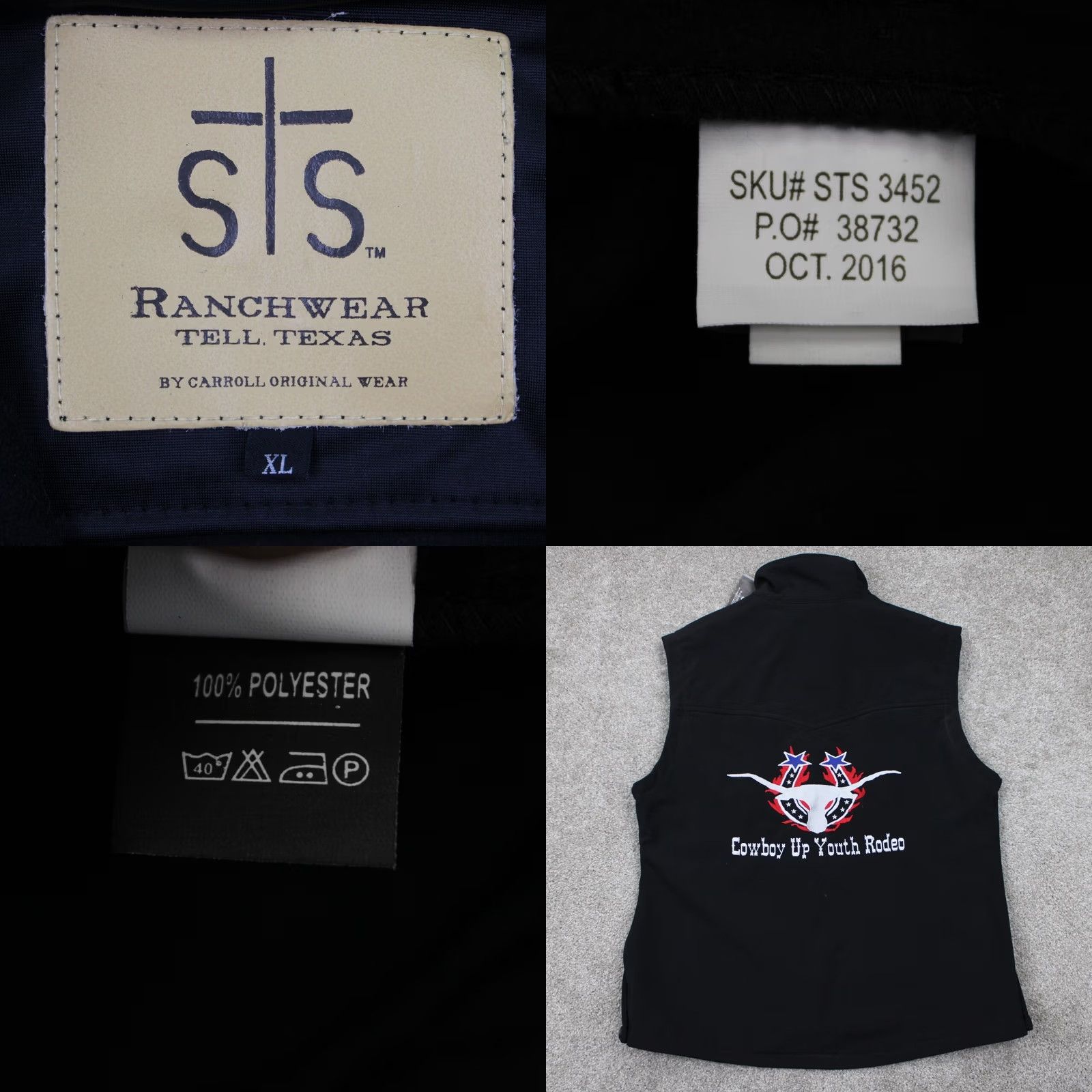 Vintage VINTAGE STS Ranchwear Barrier Vest NWT Womens XL Black Full Zip Polyester Jacket w/ Logo Size XL / US 12-14 / IT 48-50 - 8 Thumbnail
