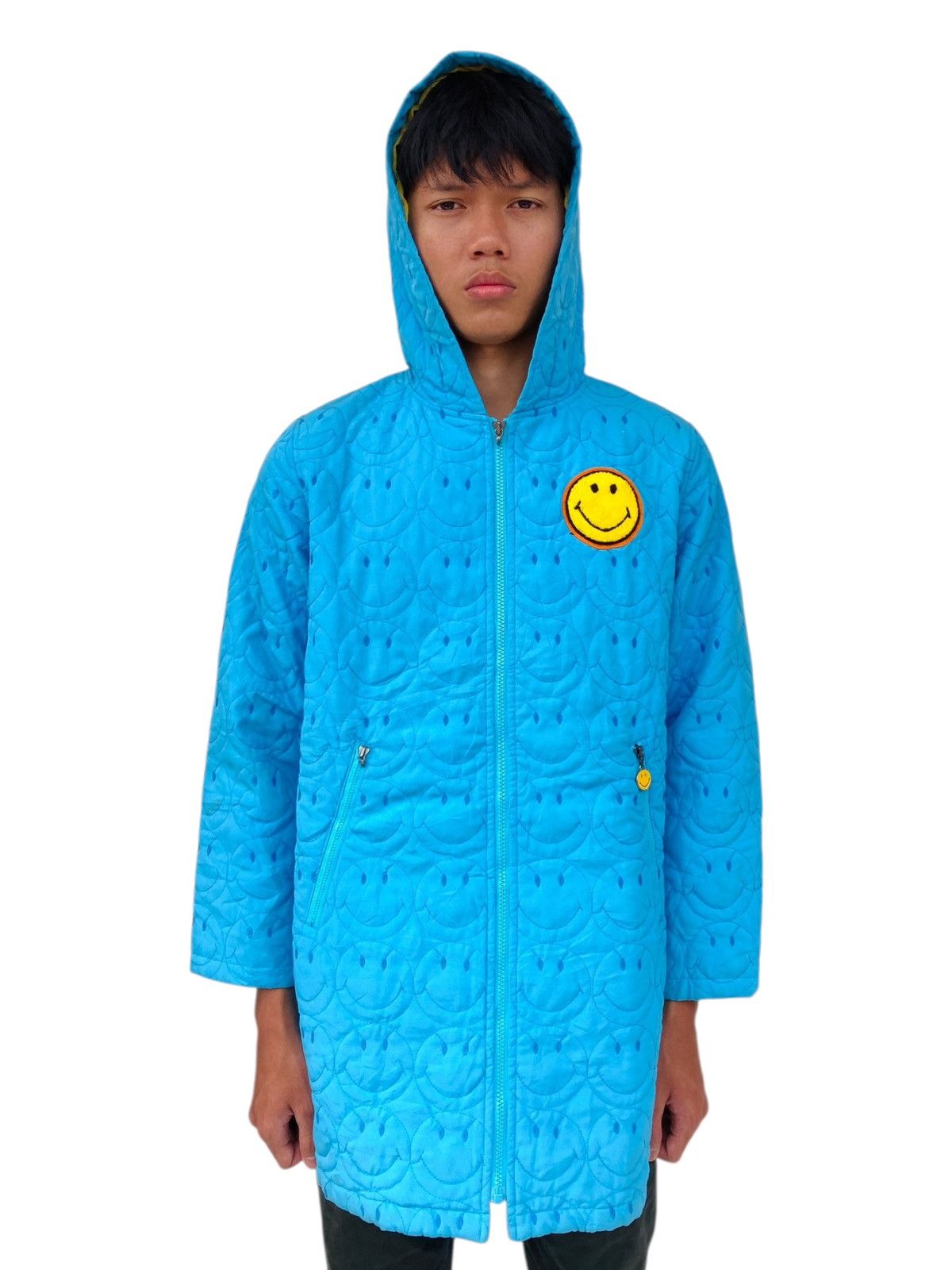 Hysteric Glamour 1990s Angel Blue - Stitched Smile Long Jacket Size US M / EU 48-50 / 2 - 3 Thumbnail