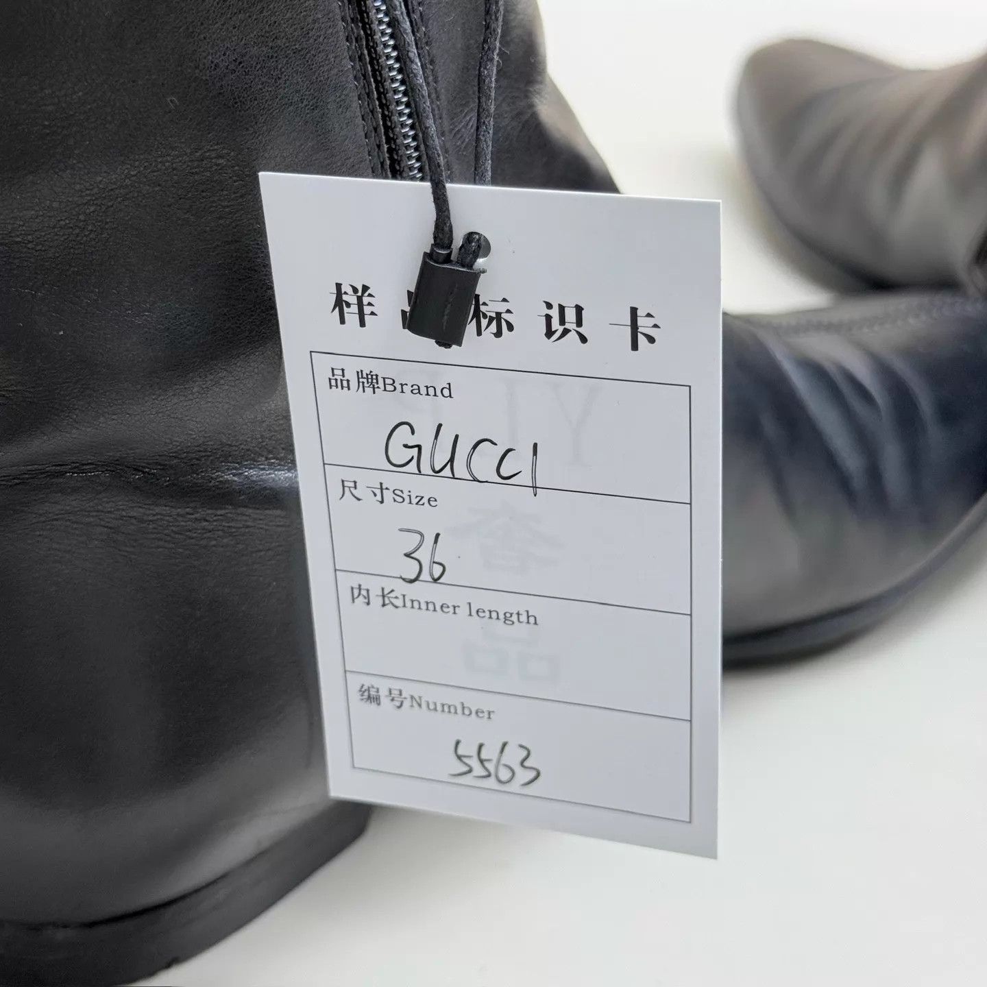 Gucci GUCCI Mid-Calf Boots Black Silver Double G Buckle 36 99 New Size US 5.5 / IT 35.5 - 8 Thumbnail