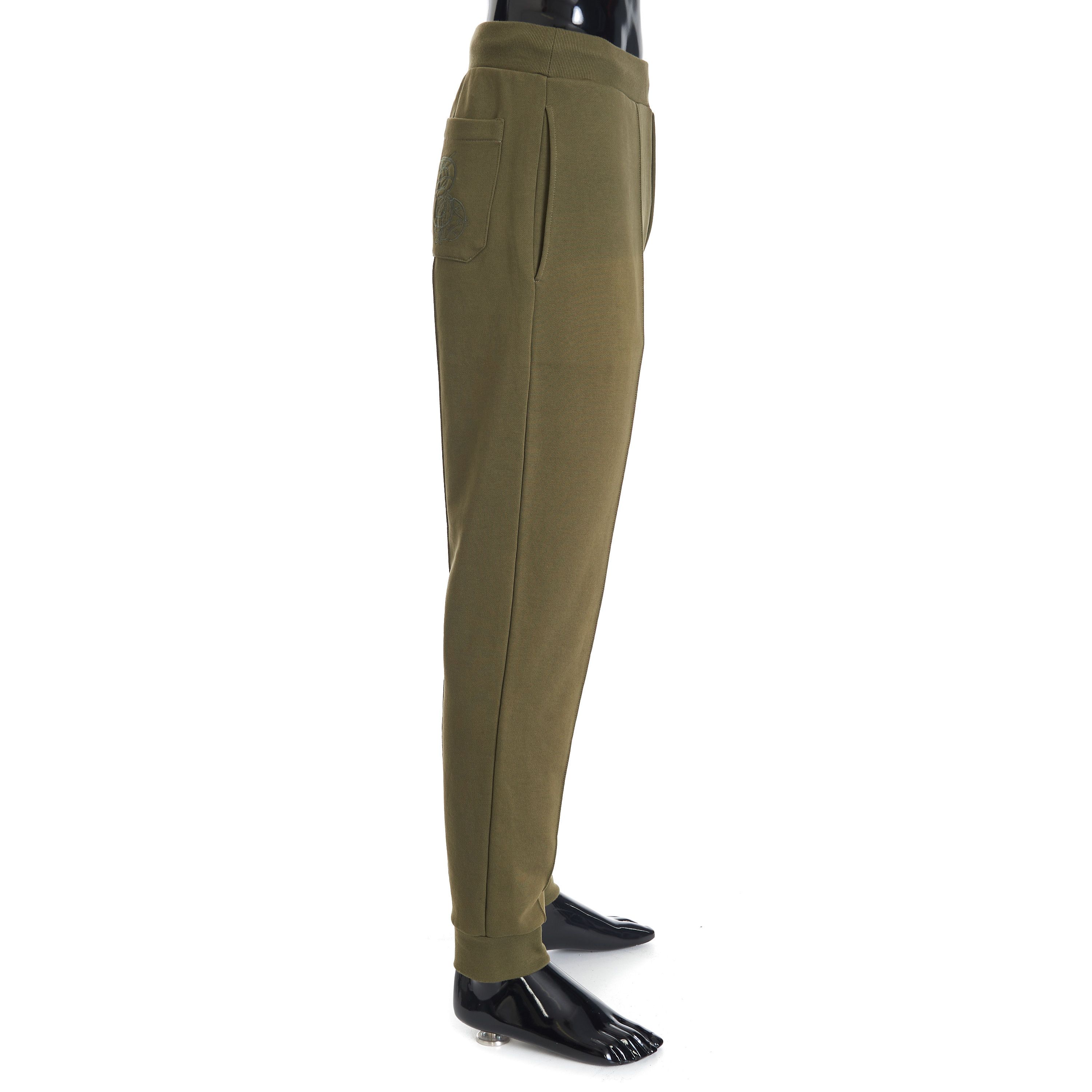 Berluti Jogging Trousers With Embroidered Logo In Khaki Green Cotton Size US 32 / EU 48 - 6 Thumbnail