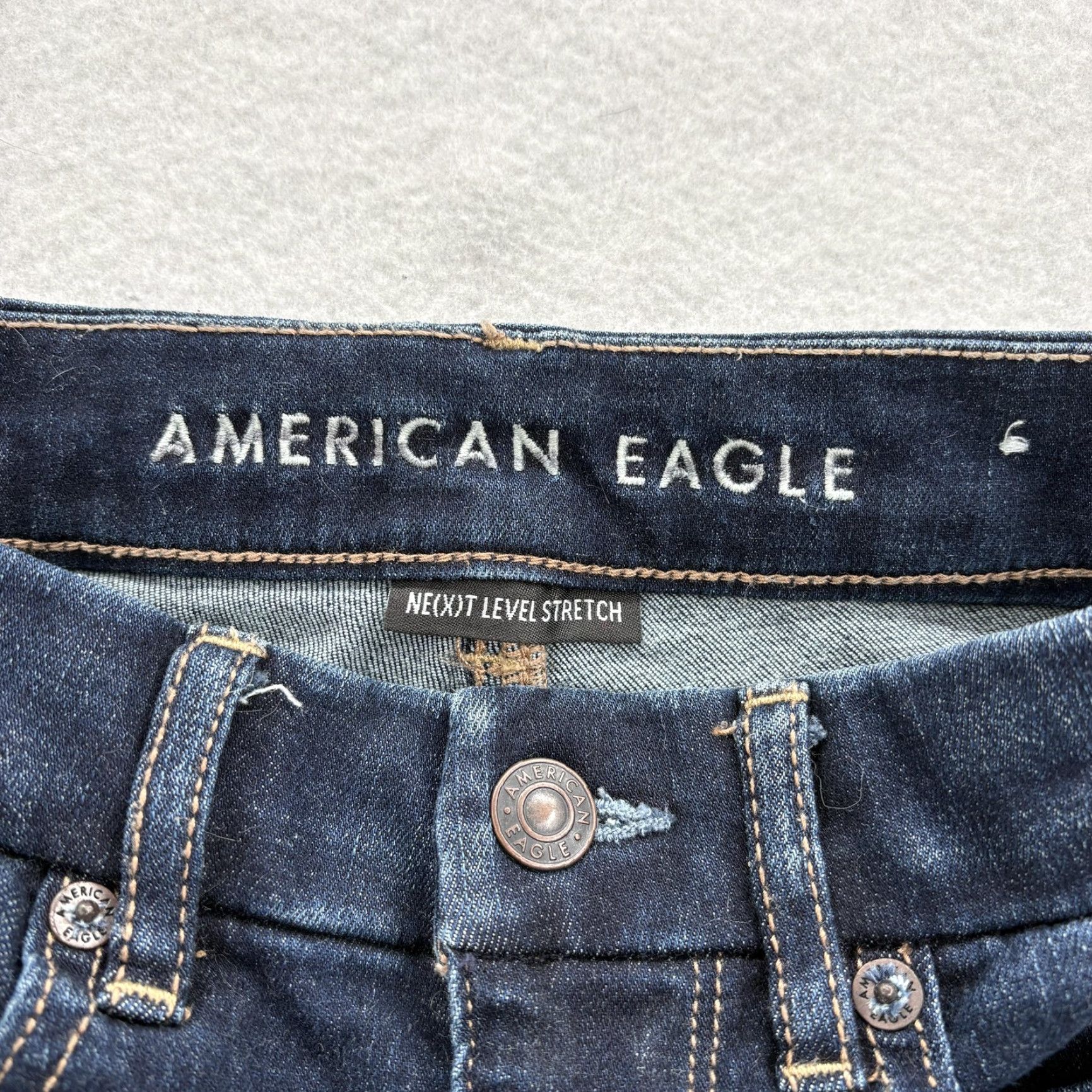 American Eagle Outfitters American Eagle Curvy Highest Rise Flare Jeans Womens 4 Blue Dark Wash XS-Short 5-Pocket Denim N/A Menus Ladies Size 27" / US 4 / IT 40 - 3 Thumbnail