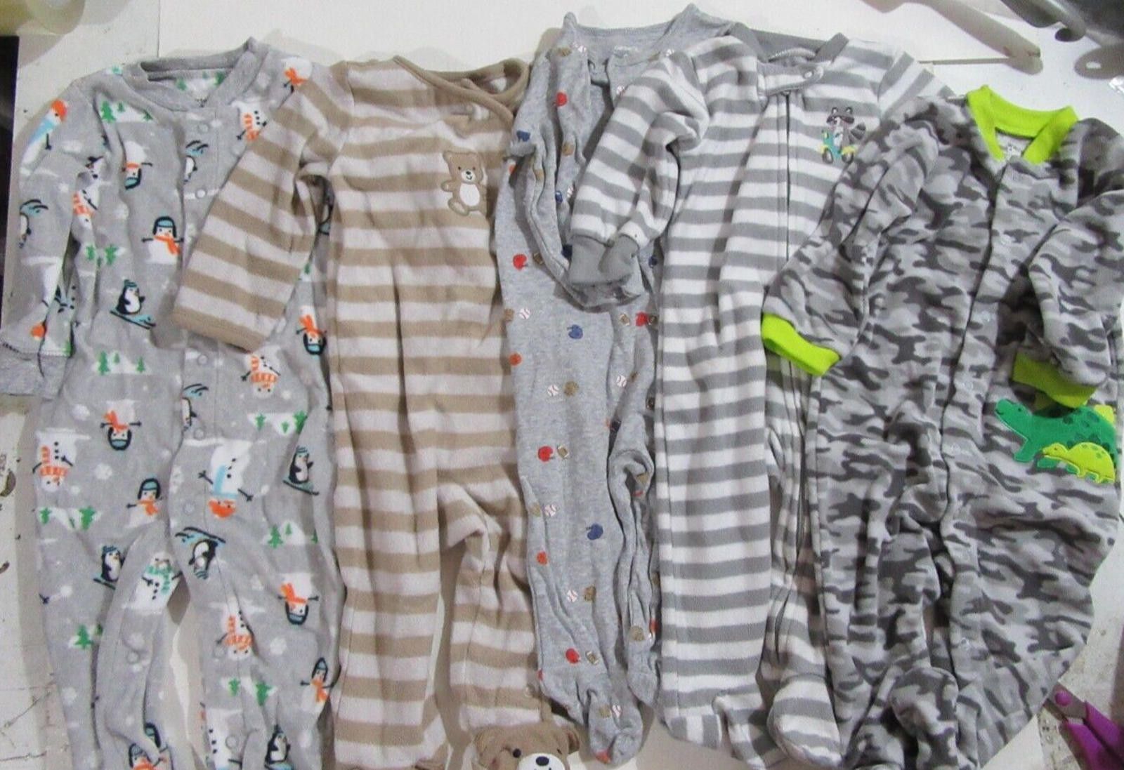 Designer Lot of 5 Carter's Boys Infant 6-9 Months Footed Outfit Size ONE SIZE - 1 Thumbnail