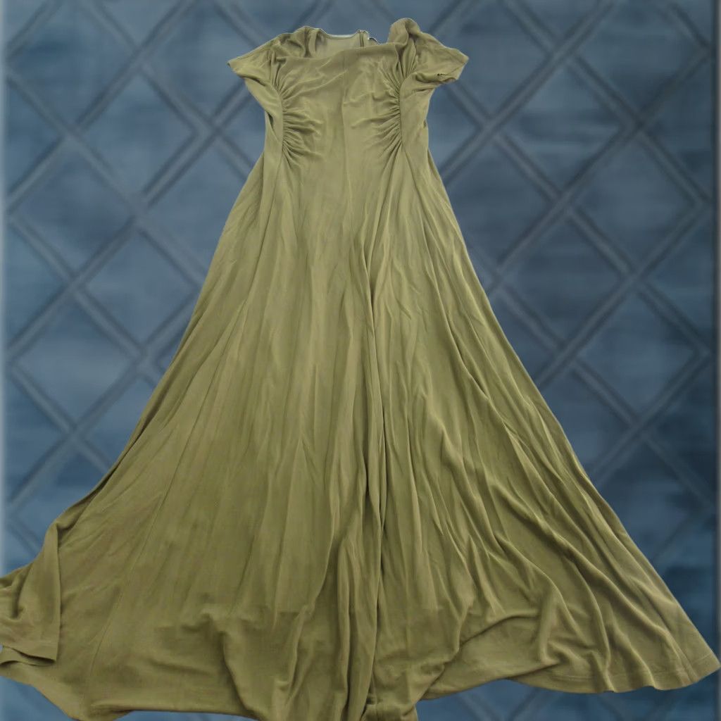 La Ligne La Ligne Dress Womens M Green Jersey Ruched Short Sleeve A Line Maxi Formal Size M / US 6-8 / IT 42-44 - 1 Thumbnail