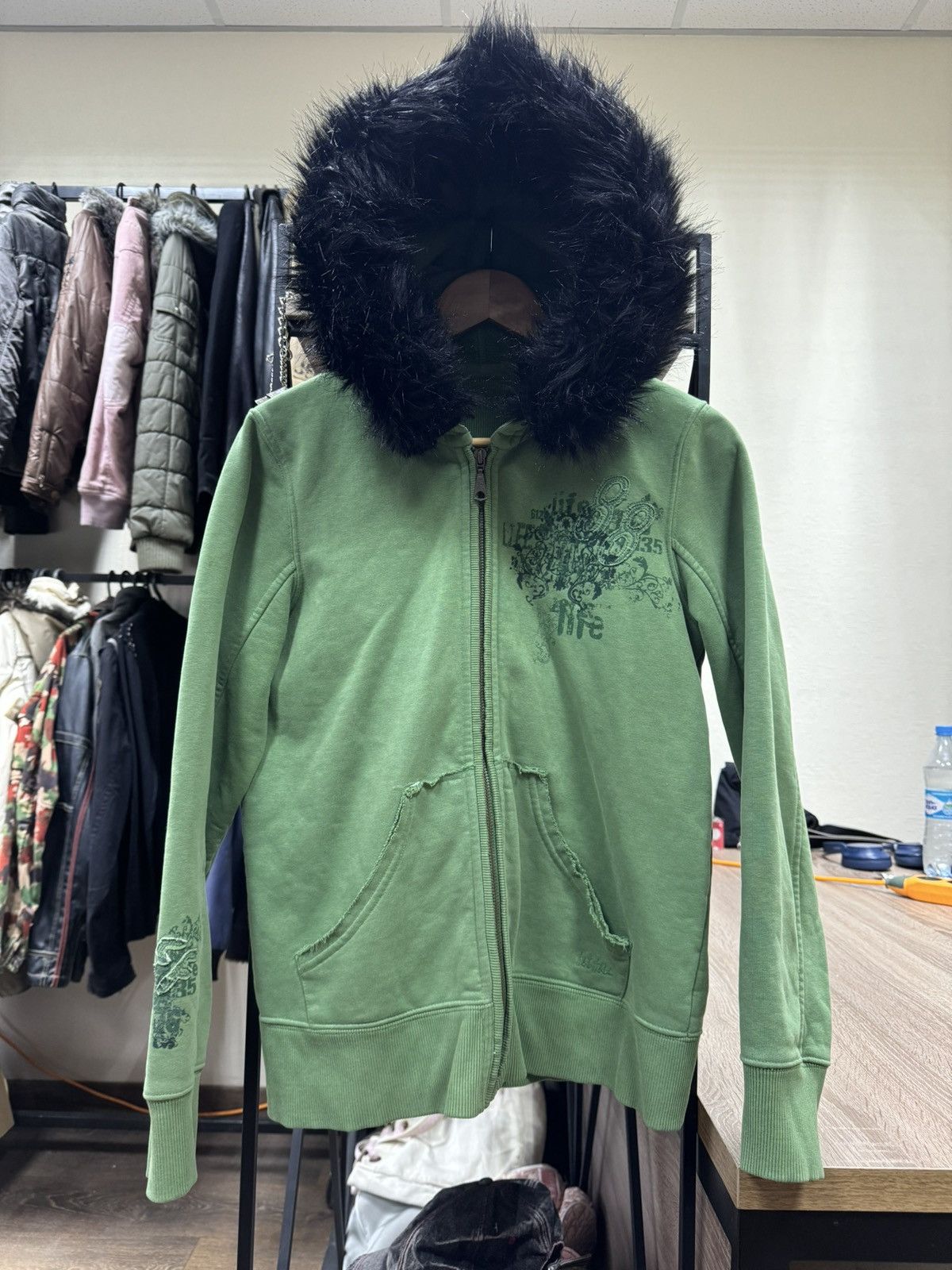 Japanese Brand × Other Vintage Fur Hood Undercover LGB Junya Watanabe Style Hoodie Size US M / EU 48-50 / 2 - 1 Thumbnail