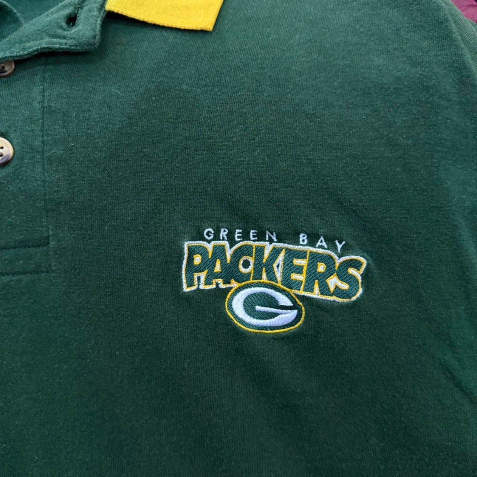 Other Vintage 1998 Green Bay Packers Polo Shirt Green Size US XL / EU 56 / 4 - 5 Thumbnail