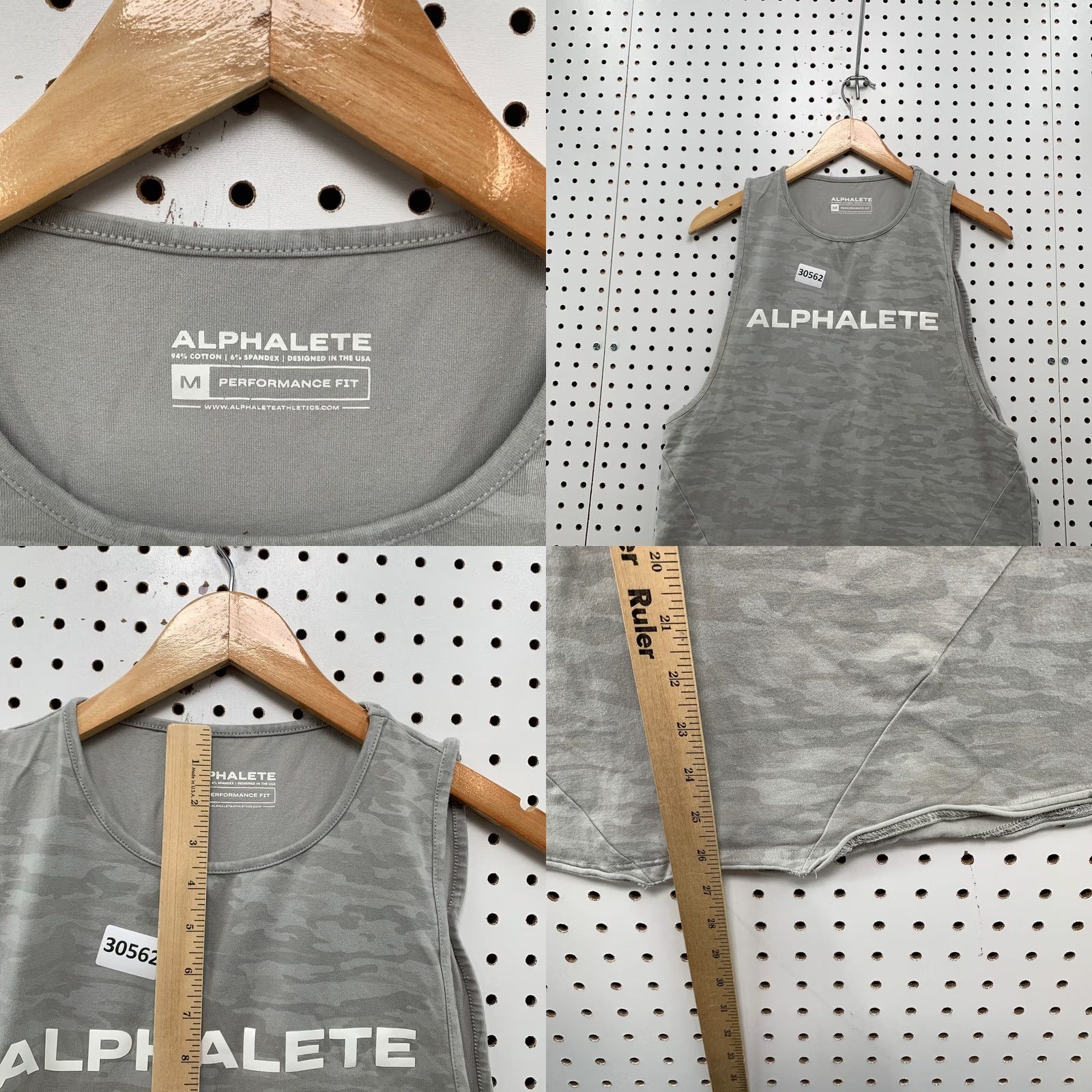 Vintage Alphalete Tank Shirt Women’s Medium Performance Gray Camouflage Size M / US 6-8 / IT 42-44 - 8 Thumbnail