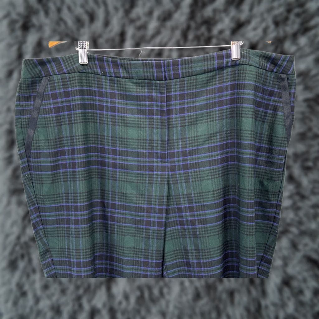 Talbots Talbots Wool Plaid Dress Pants Women’s 24W Plus Grosgrain Trim Old Money Dress Pants Multicolor Wool Blend 27.5in Inseam Size 42" / US 20 - 1 Thumbnail