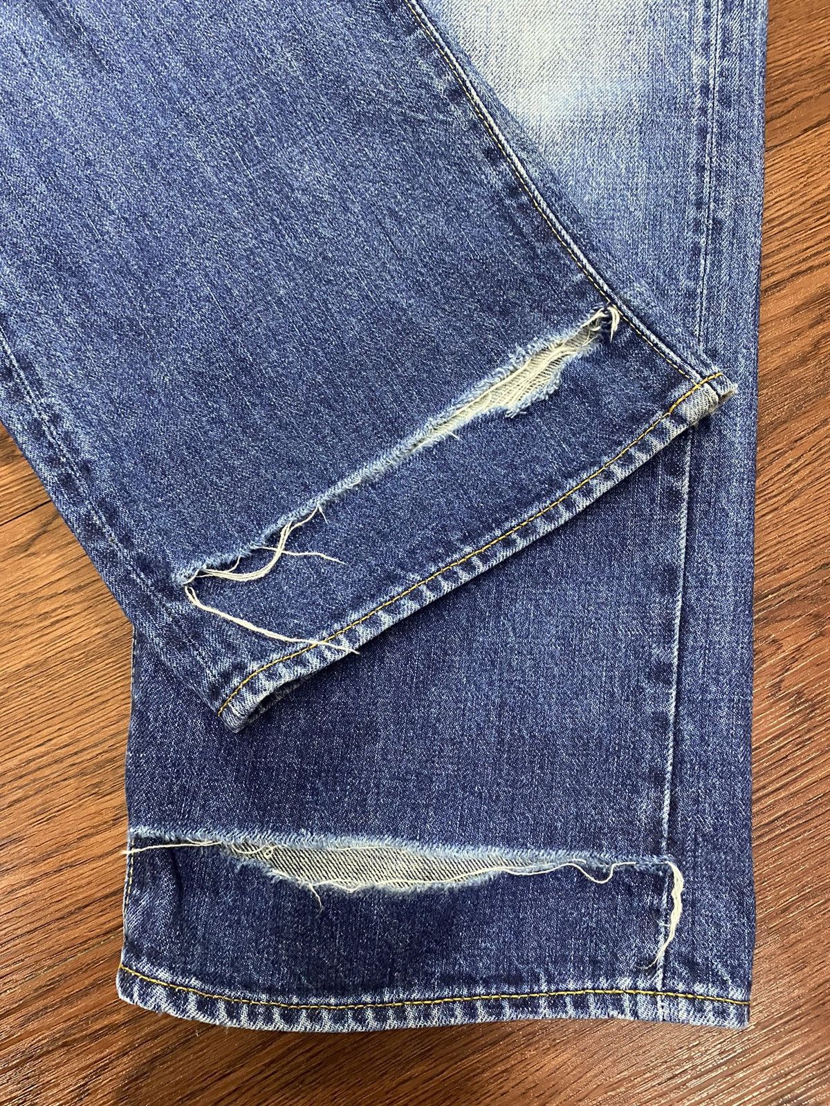 Vintage Vtg Japanese Denim Dungaree Selvedge Faded Wash Loose Jeans Size US 31 - 15 Thumbnail