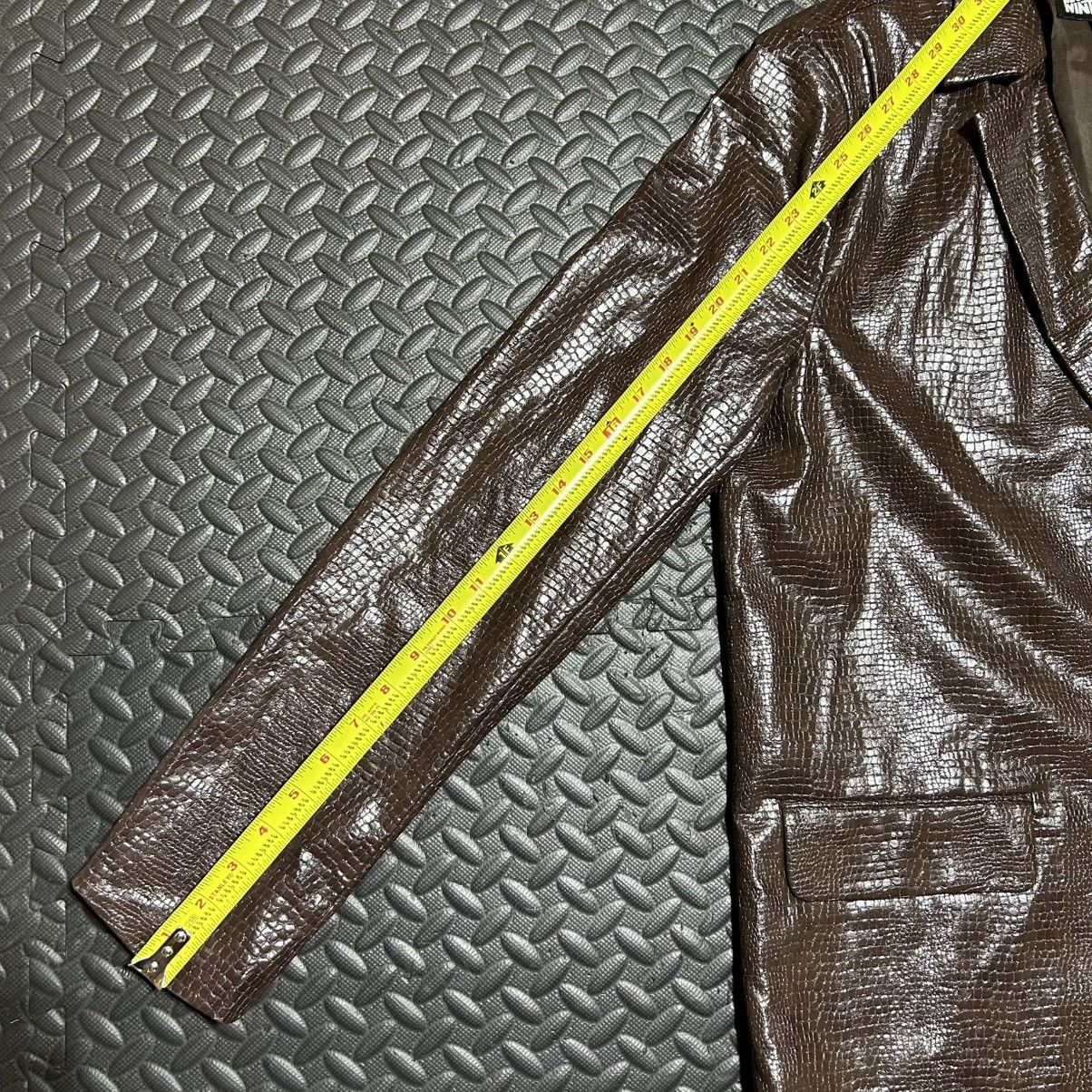 Other Reclaimed Vintage Faux Leather Blazer Crocodile Women’s 36” Size ONE SIZE - 7 Thumbnail