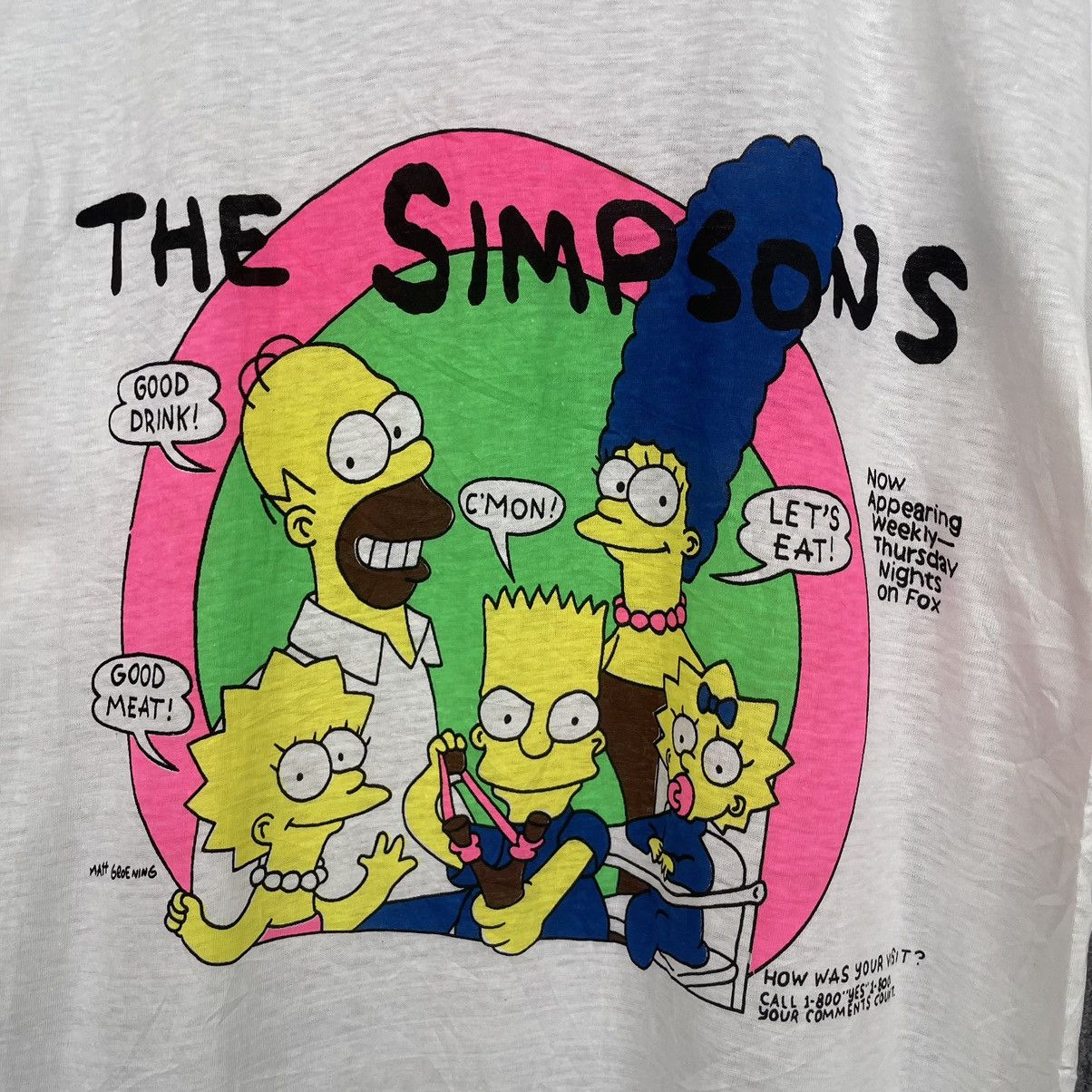 Cartoon Network × The Simpsons × Vintage Vintage 1990s The Simpsons All Single Stitch T Shirt Size US M / EU 48-50 / 2 - 2 Thumbnail