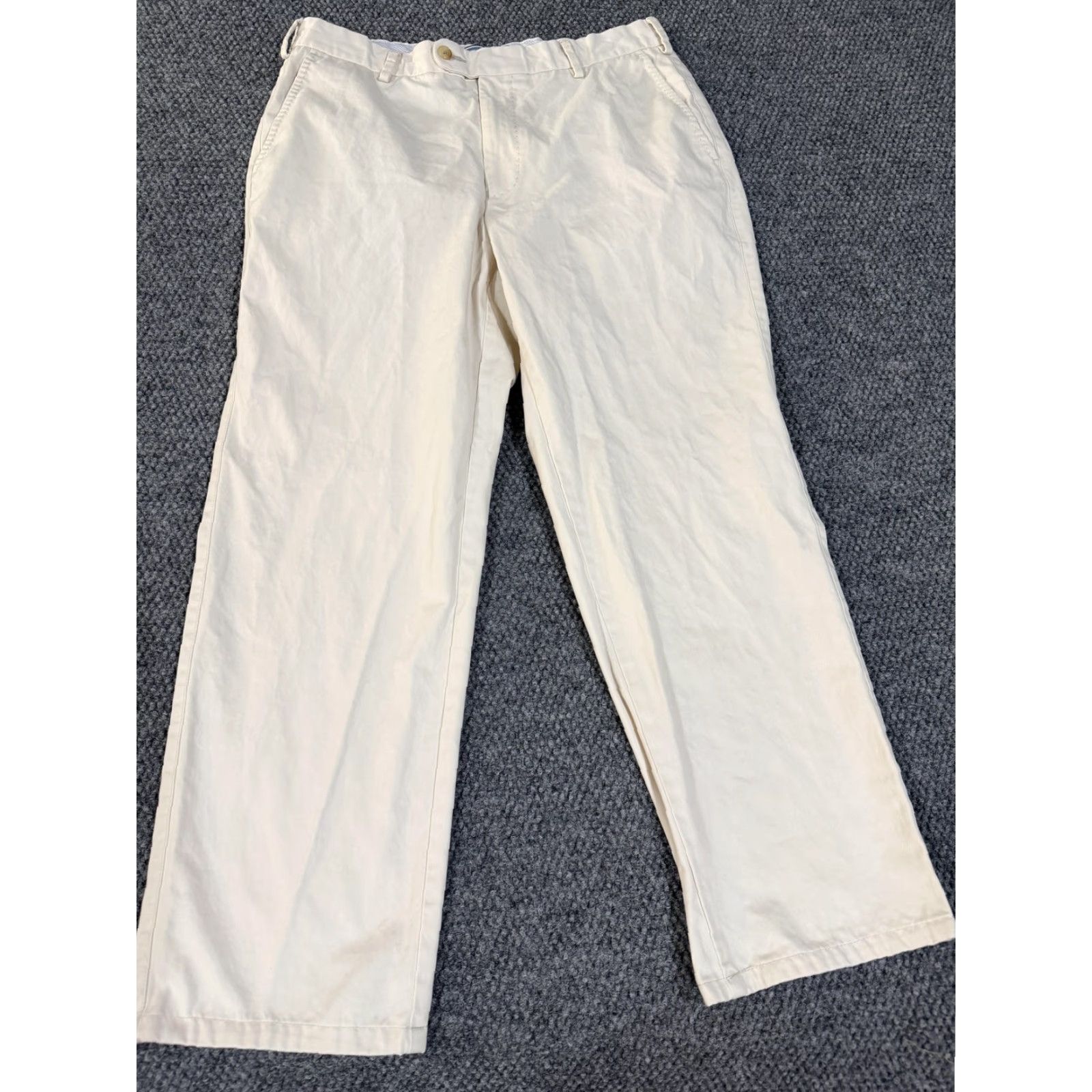 Peter Millar Peter Millar Pants Mens 33x30 White Classic Fit Chino Cotton Canvas Straight Leg Casual Size US 33 - 3 Thumbnail