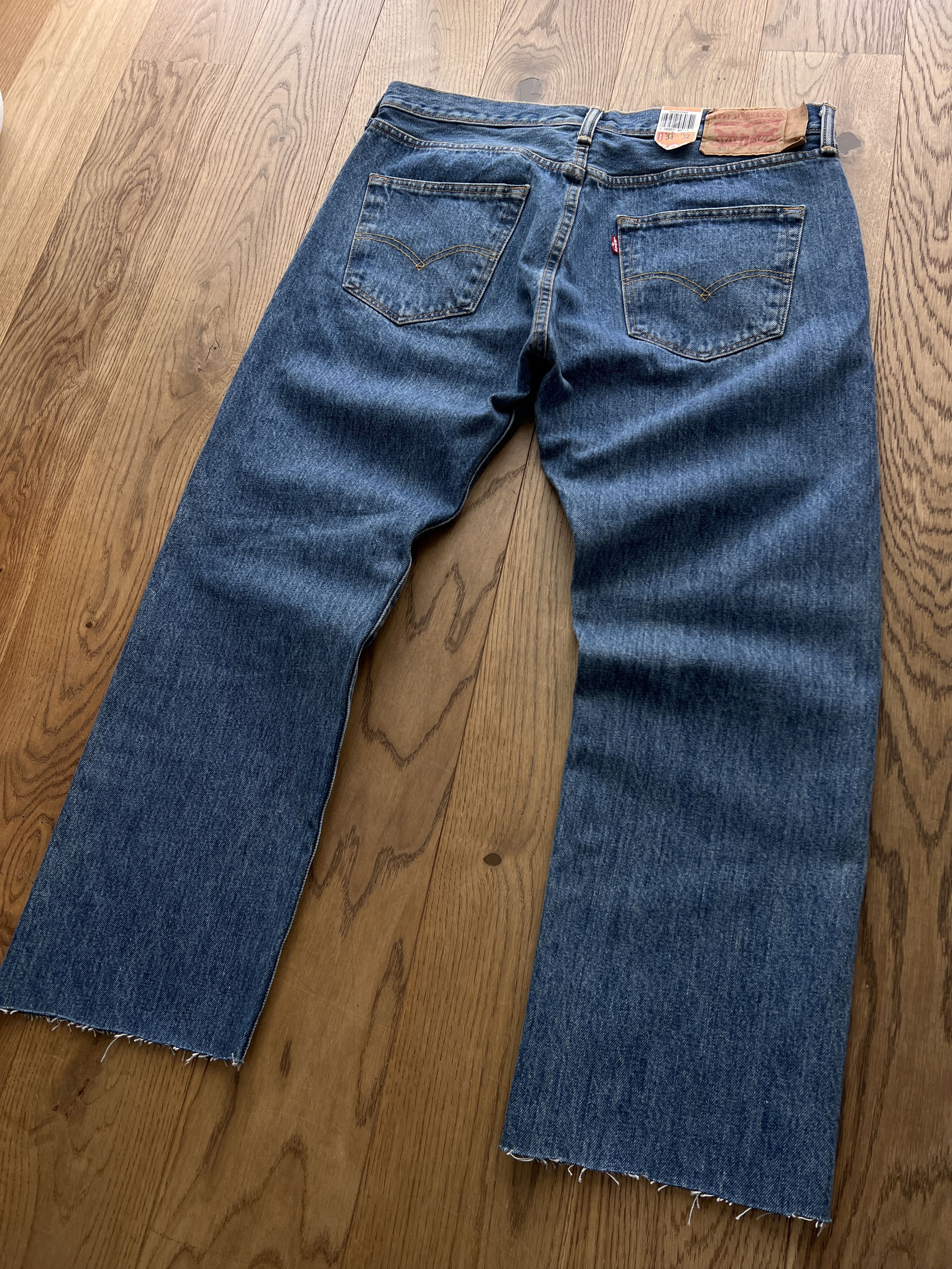 Levi's New! Levis 501 croped retro navy blue y2k denim vintage boxy Size US 34 / EU 50 - 11 Thumbnail
