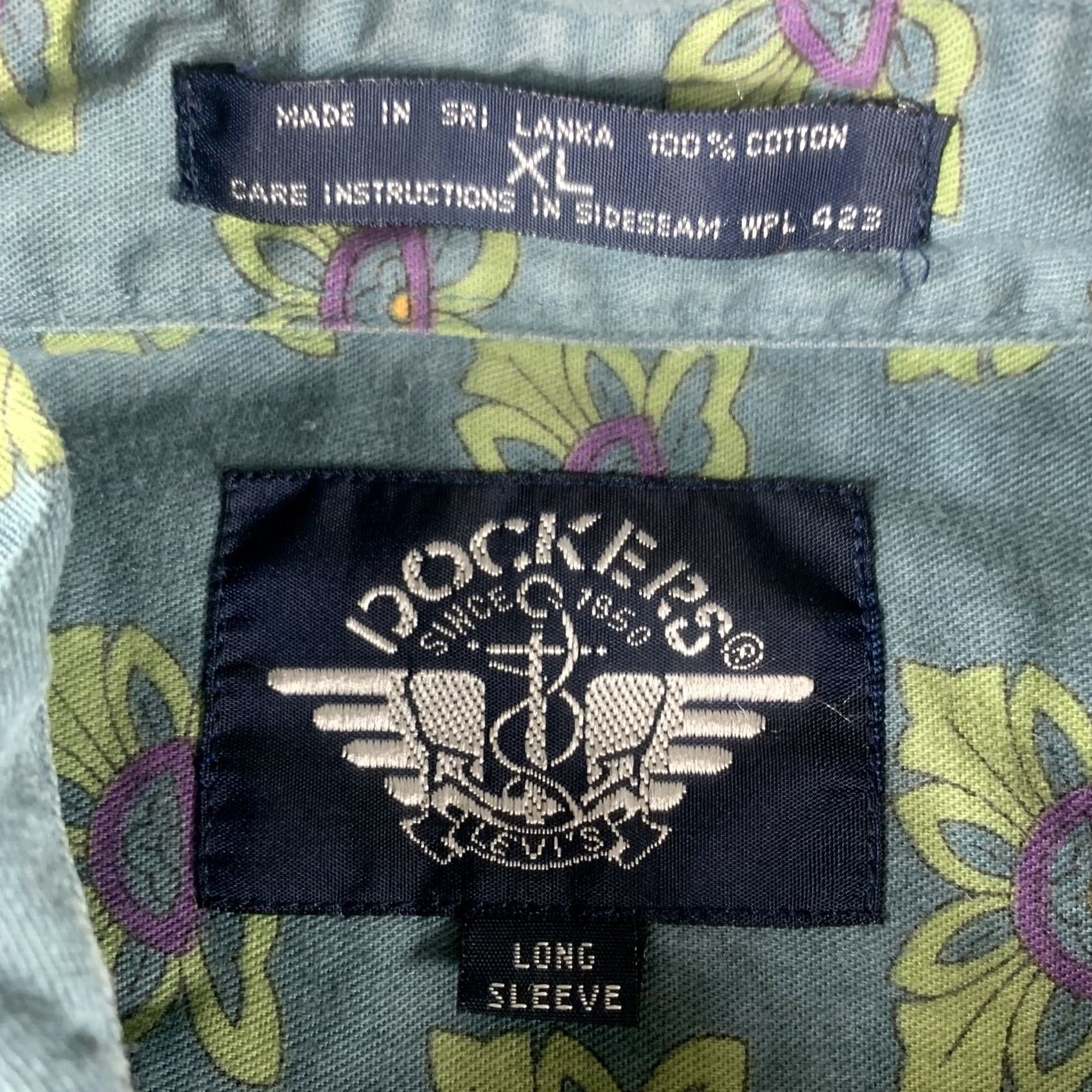 Dockers VINTAGE DOCKERS SHIRT MENS XL BLUE FLORAL COTTON BUTTON UP LONG SLEEVE Y2K Size US XL / EU 56 / 4 - 3 Thumbnail