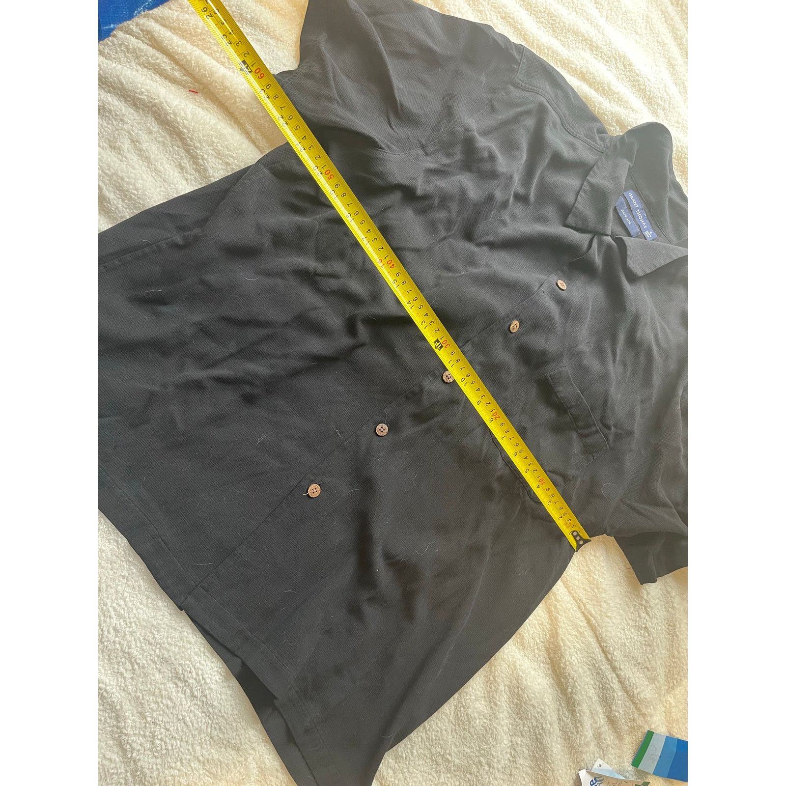Grant Thomas Grant Thomas Pure Silk SHORT SLEEVE BUTTON UP SHIRT Black XL Size US XXL / EU 58 / 5 - 4 Thumbnail