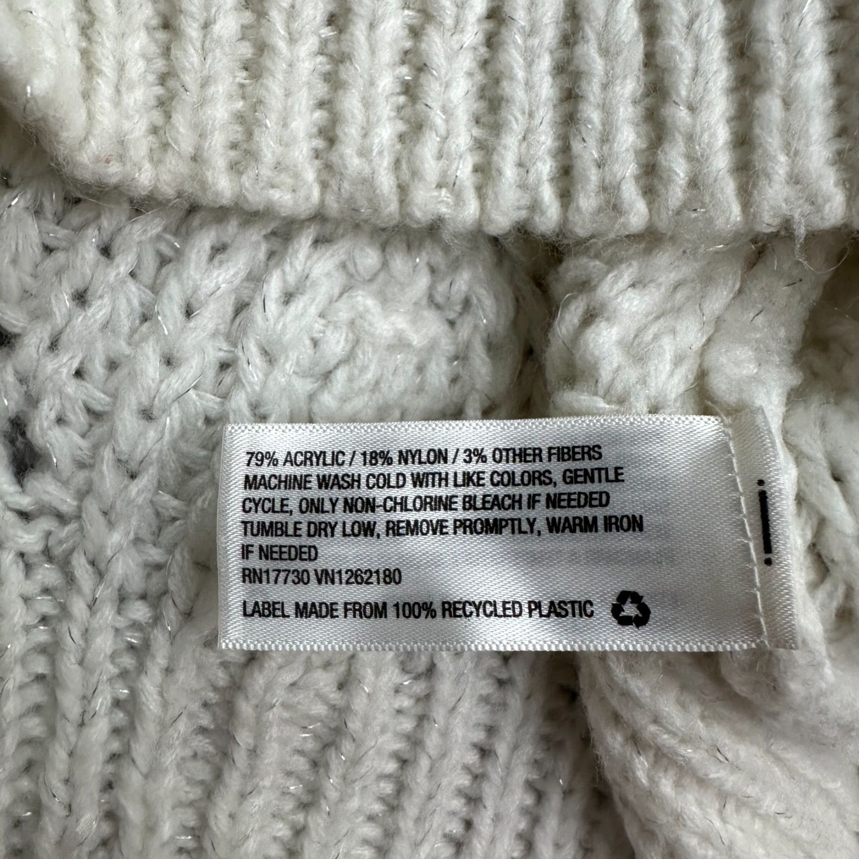 Vintage A New Day Beige Chunky Knit Turtleneck Sweater Women XS Pullover Casual Size XS / US 0-2 / IT 36-38 - 6 Thumbnail