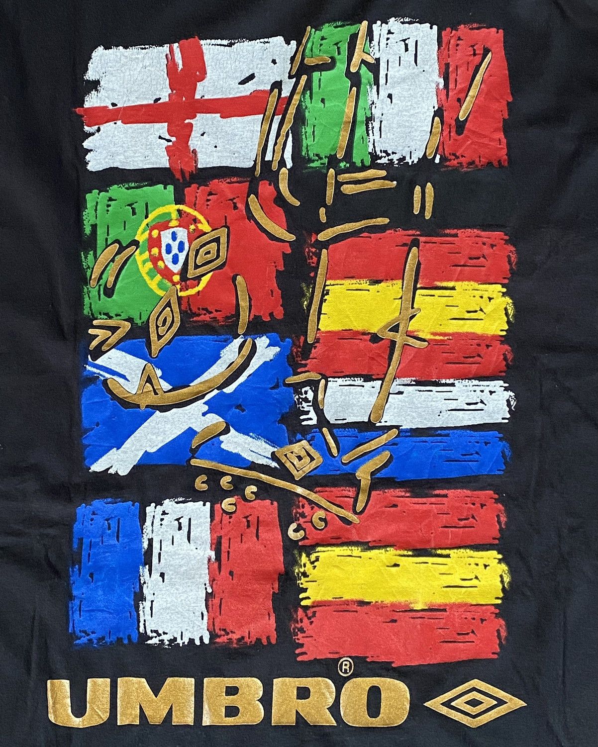 UEFA × Umbro Tshirt Umbro Uefa Football Euro 1994 Engalnd Vintage Vtg 90s Size US L / EU 52-54 / 3 - 7 Thumbnail